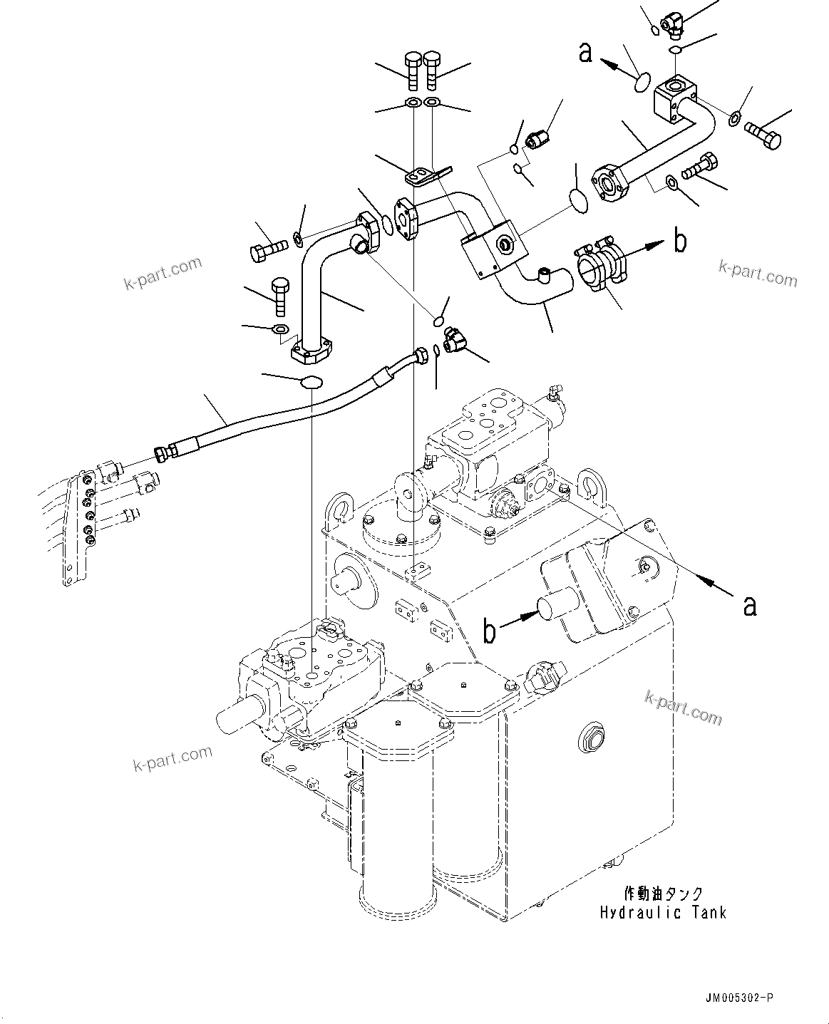 Komatsu parts book diagram for HD785-7 S/N 37001-UP: HYDRAULIC TANK, RETURN PIPING(#30499-)