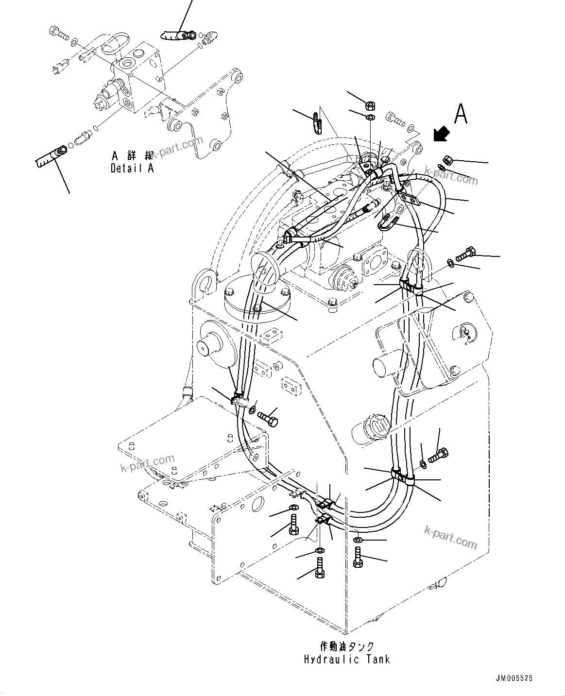 Komatsu parts book diagram for HD785-7 S/N 37001-UP: HYDRAULIC TANK, DUMP CONTROL(#30001-)