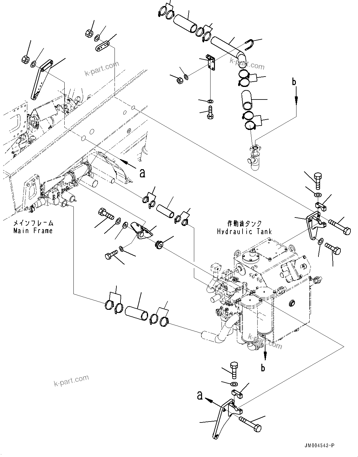 Komatsu parts book diagram for HD785-7 S/N 37001-UP: HYDRAULIC TANK, MOUNTING(#30349-)
