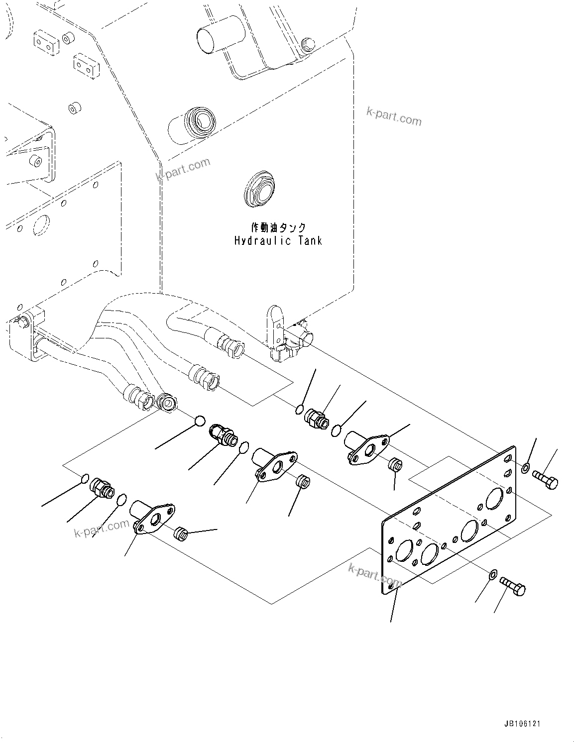 Komatsu parts book diagram for HD785-7 S/N 37001-UP: HYDRAULIC TANK, QUICK CHARGE RELATED PARTS (1/2) (WITH OIL QUICK CHARGE FOR SEMIRARA)(#37001-)
