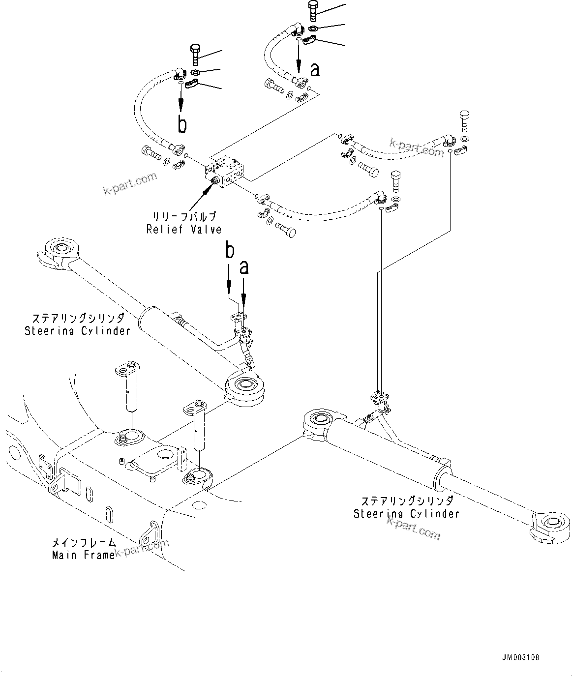 Komatsu parts book diagram for HD785-7 S/N 37001-UP: STEERING AND HOIST HYDRAULIC PIPING, MOUNTING (2/2)(#30001-)