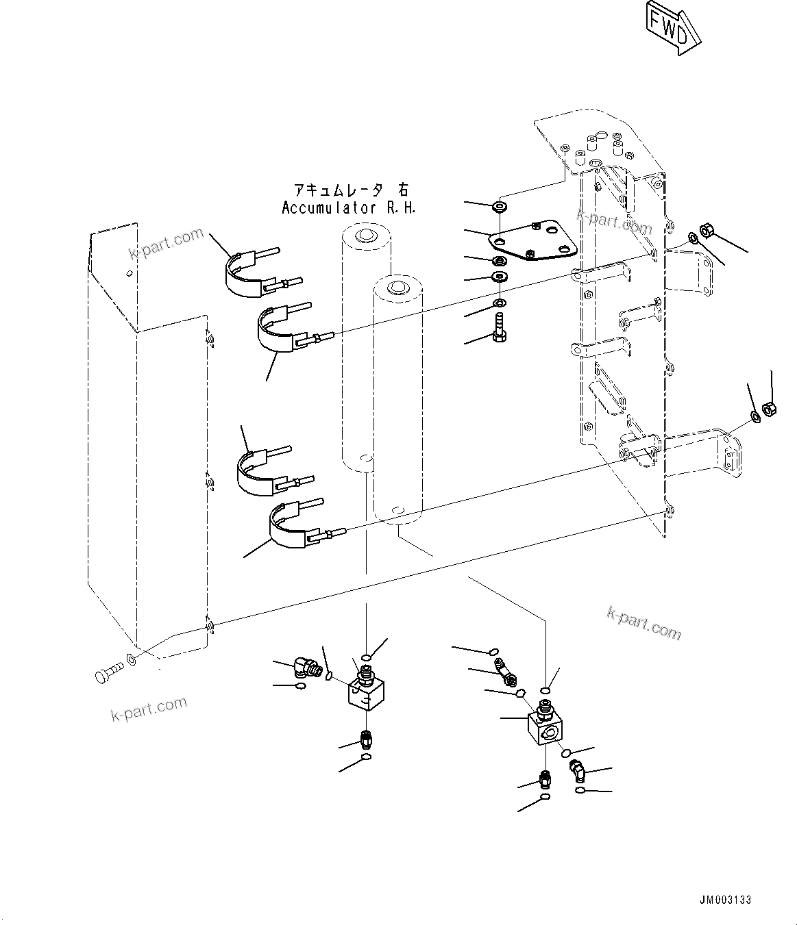 Komatsu parts book diagram for HD785-7 S/N 37001-UP: ACCUMULATOR, ACCUMULATOR RELATED PARTS (1/2)(#31800-)
