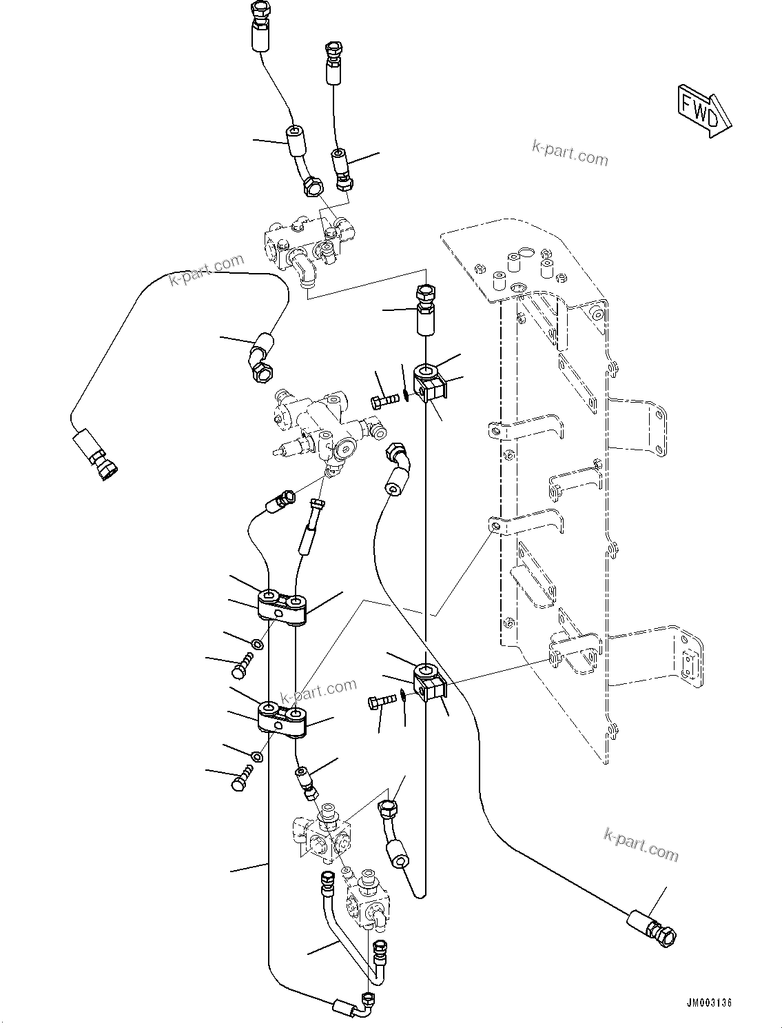 Komatsu parts book diagram for HD785-7 S/N 37001-UP: ACCUMULATOR, HOSE(#31800-)