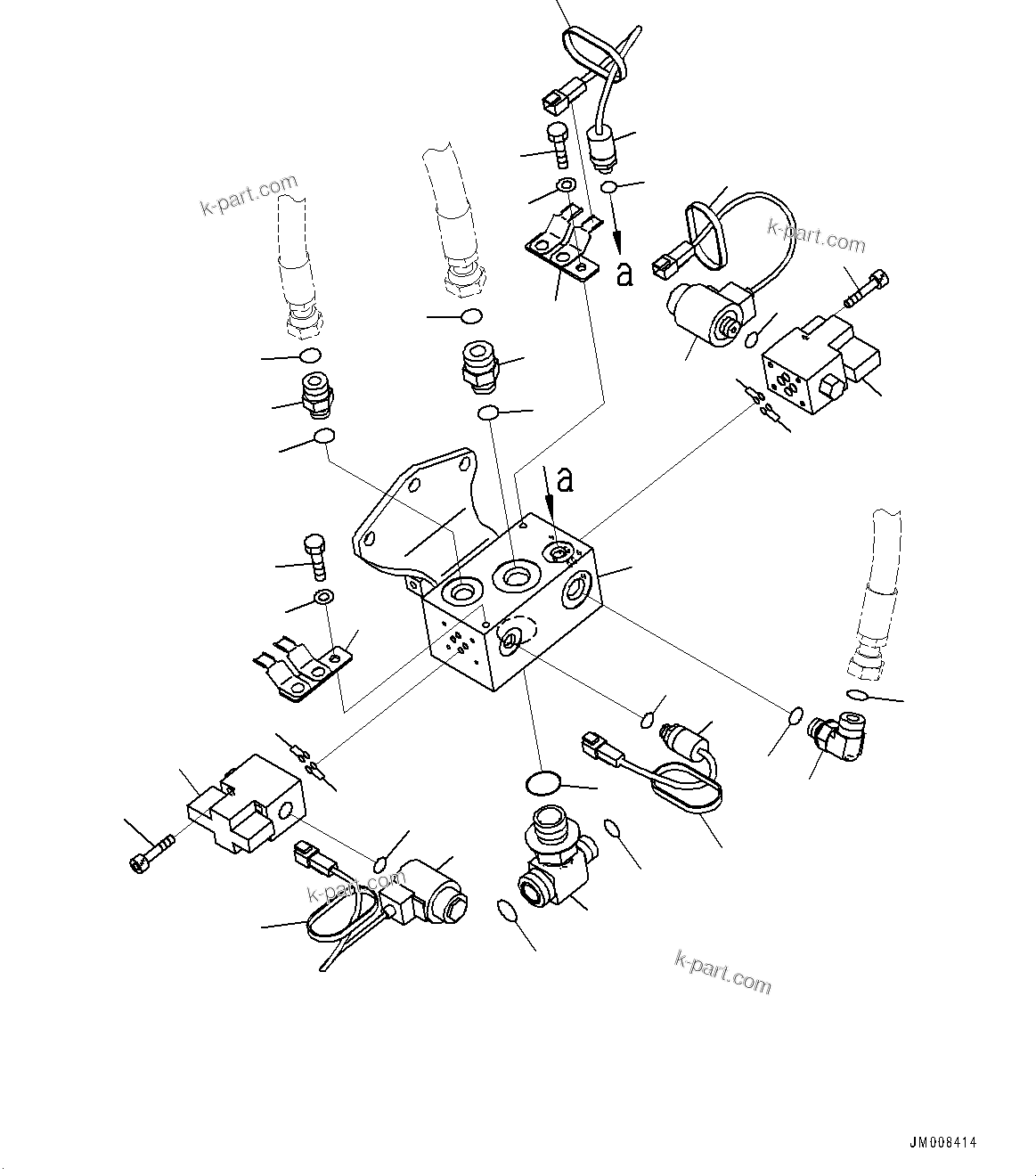 Komatsu parts book diagram for HD785-7 S/N 37001-UP: BRAKE PIPING, PARKING BRAKE VALVE(#31053-31142)