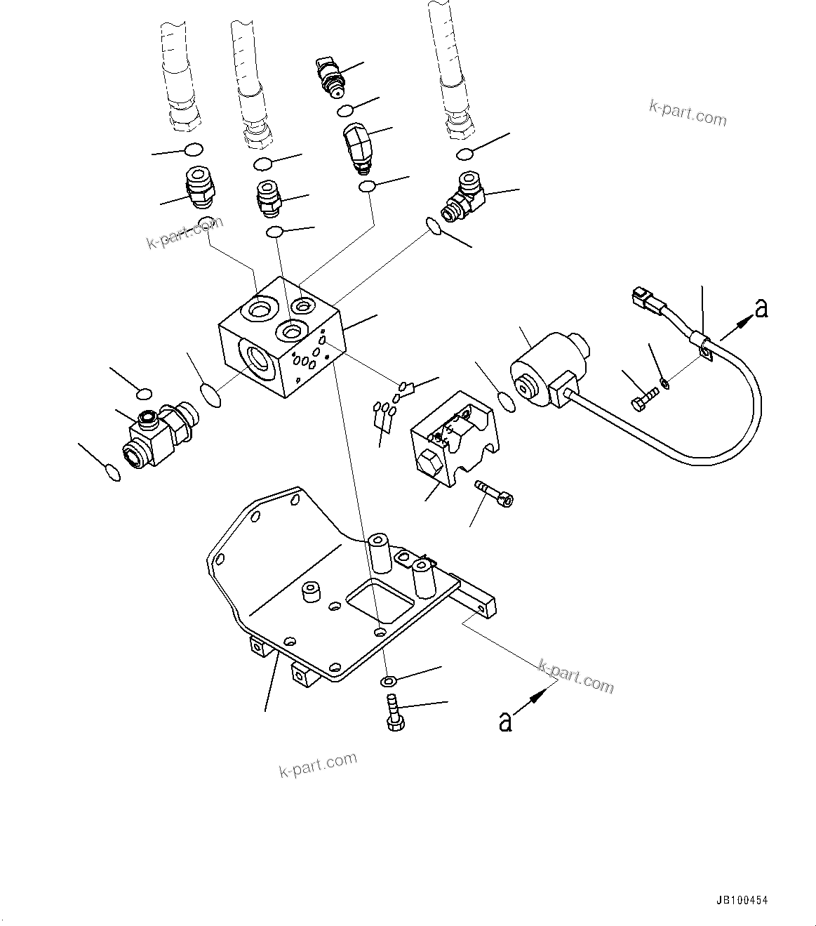 Komatsu parts book diagram for HD785-7 S/N 37001-UP: BRAKE PIPING, PARKING BRAKE VALVE(#32359-)