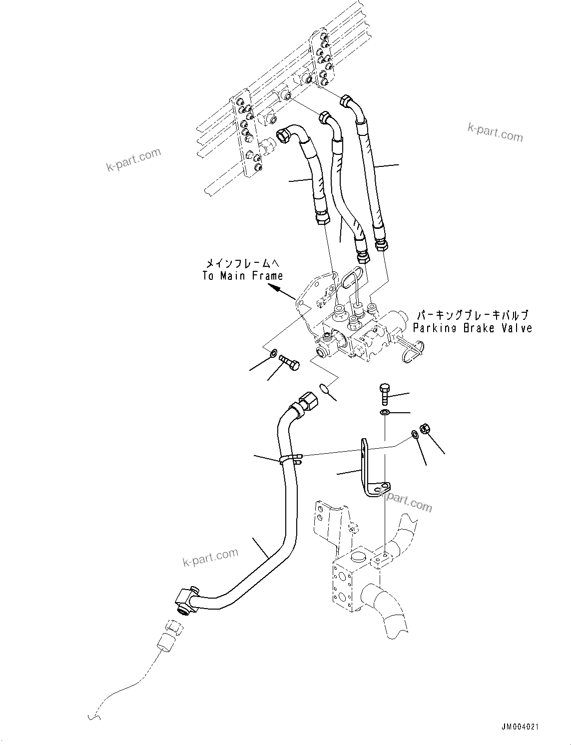 Komatsu parts book diagram for HD785-7 S/N 37001-UP: BRAKE PIPING, PARKING HOSE(#30001-32095)