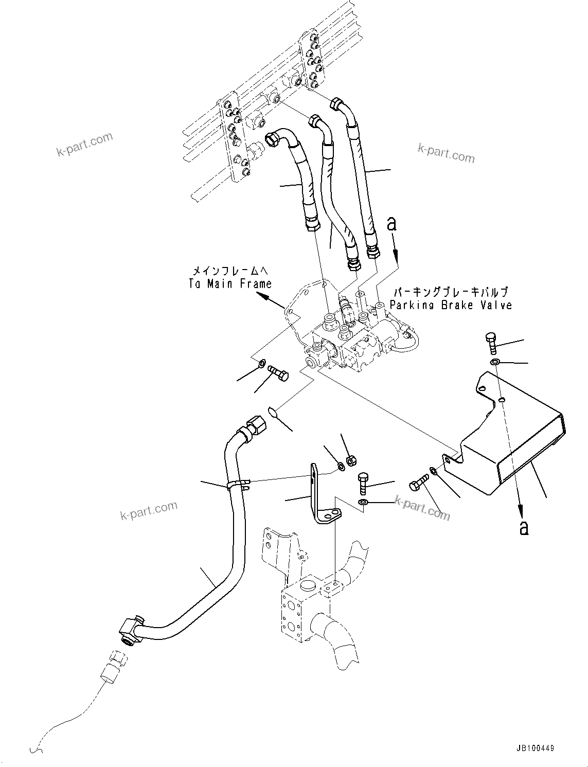 Komatsu parts book diagram for HD785-7 S/N 37001-UP: BRAKE PIPING, PARKING HOSE(#32096-32358)