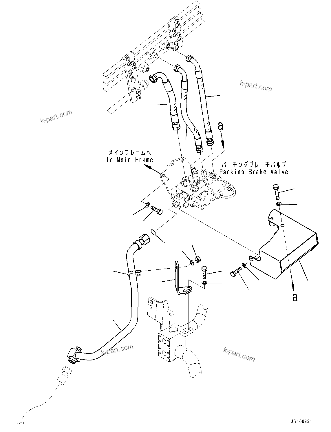 Komatsu parts book diagram for HD785-7 S/N 37001-UP: BRAKE PIPING, PARKING HOSE(#32359-)