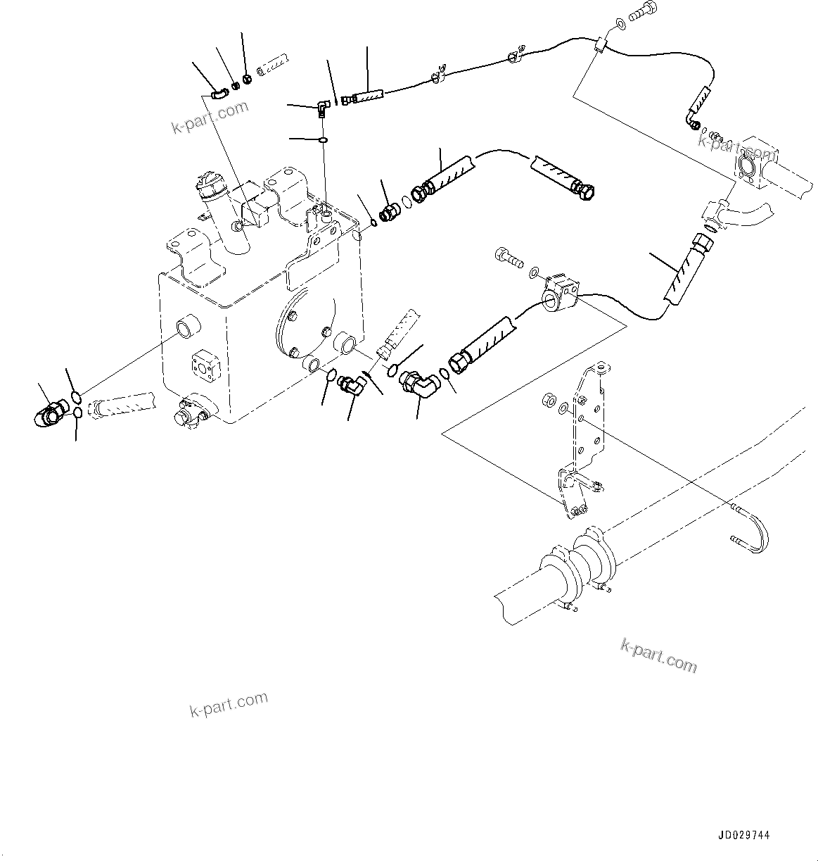 Komatsu parts book diagram for HD785-7 S/N 37001-UP: BRAKE PIPING, TANK RELATED PARTS (1/2)(#30001-)
