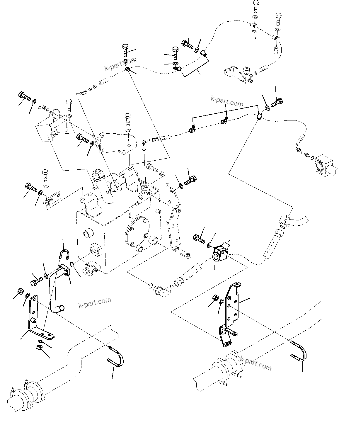 Komatsu parts book diagram for HD785-7 S/N 37001-UP: BRAKE PIPING, TANK RELATED PARTS (2/2)(#30001-)