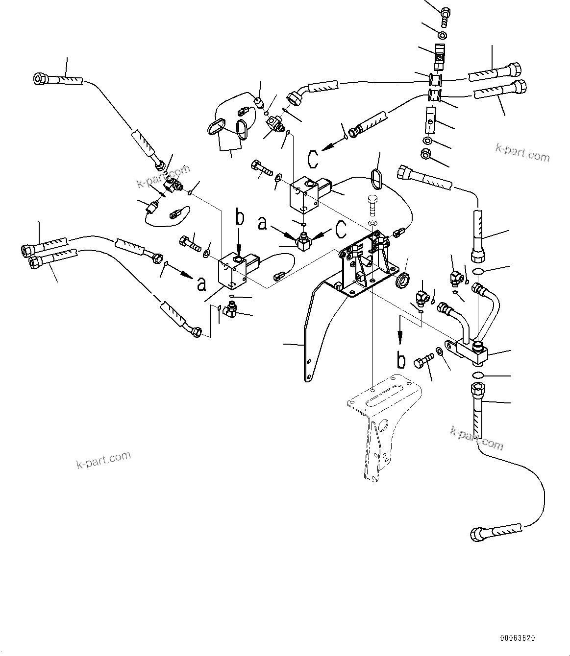 Komatsu parts book diagram for HD785-7 S/N 37001-UP: BRAKE PIPING, INNER PARTS, PROPORTIONAL VALVE(#30001-)