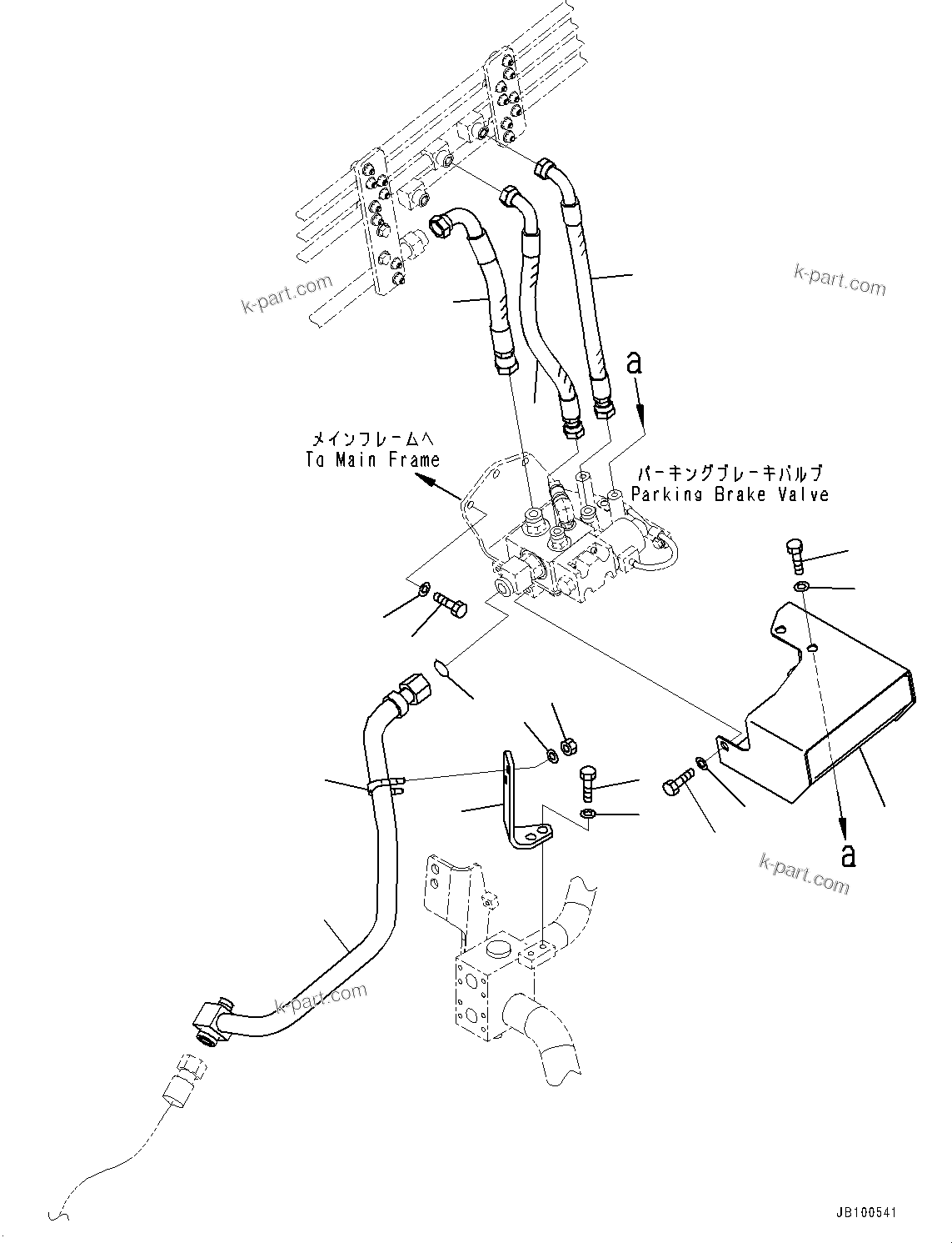 Komatsu parts book diagram for HD785-7 S/N 37001-UP: BRAKE PIPING, PARKING HOSE(#30001-32358)