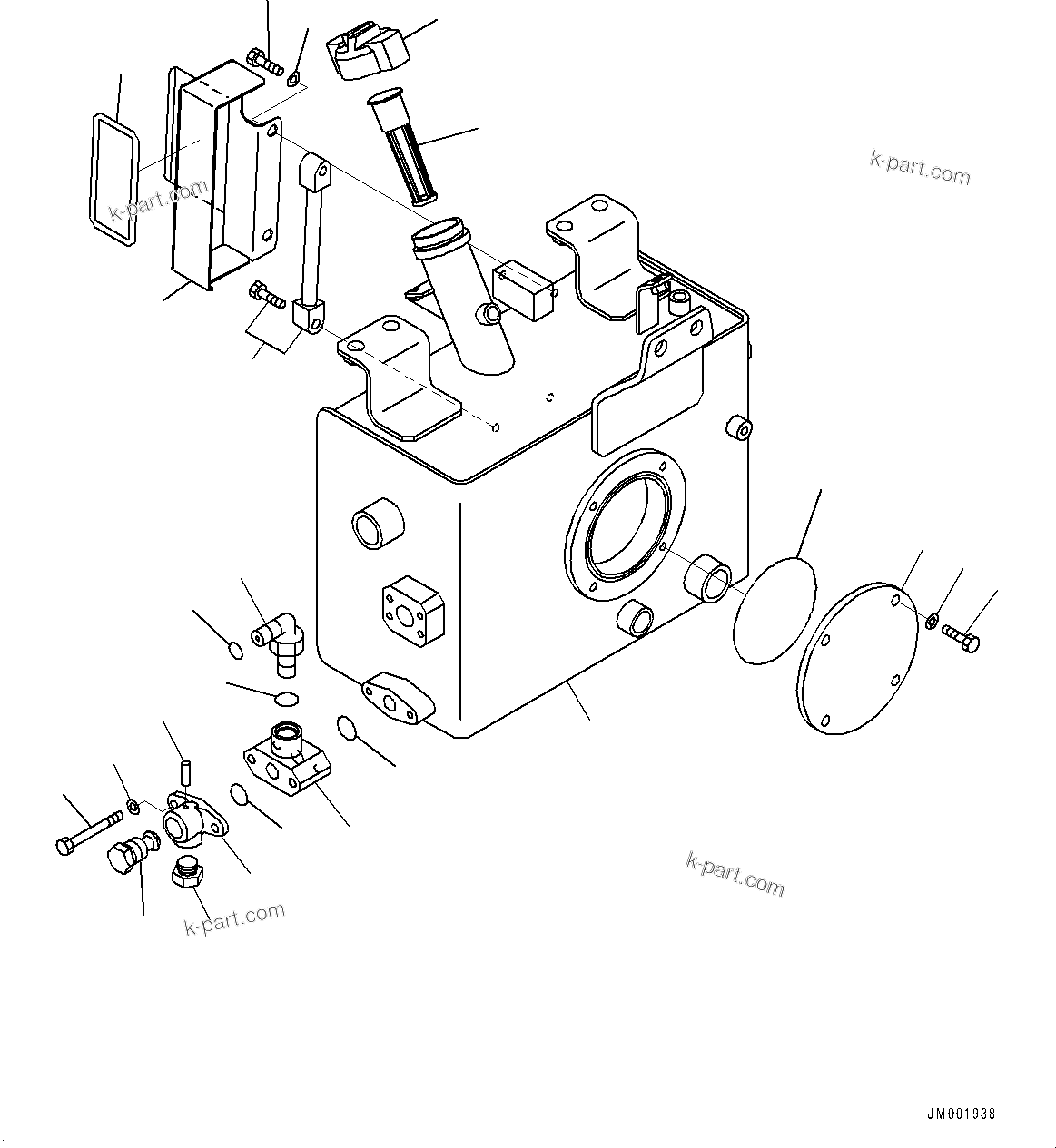 Komatsu parts book diagram for HD785-7 S/N 37001-UP: BRAKE PIPING, BRAKE SUB-TANK(#30001-)