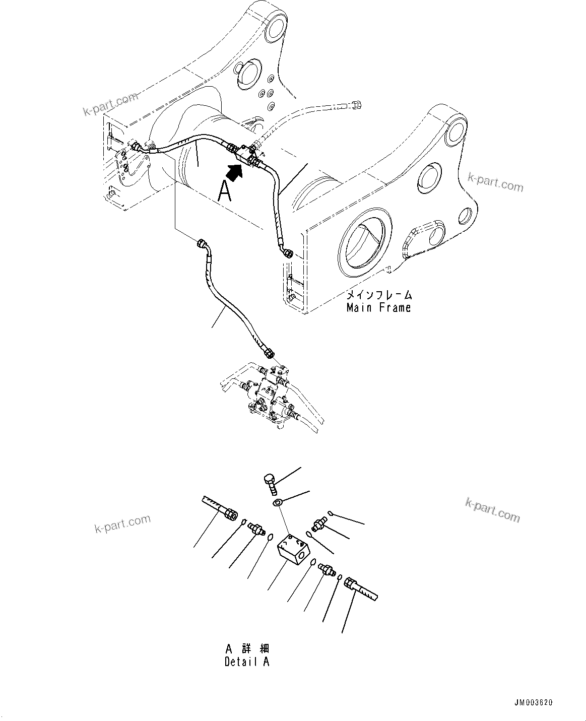 Komatsu parts book diagram for HD785-7 S/N 37001-UP: BRAKE PIPING, REAR BRAKE PIPING (WITH ANTI-SKID BRAKE SYSTEM (ABS))(#30001-30628)