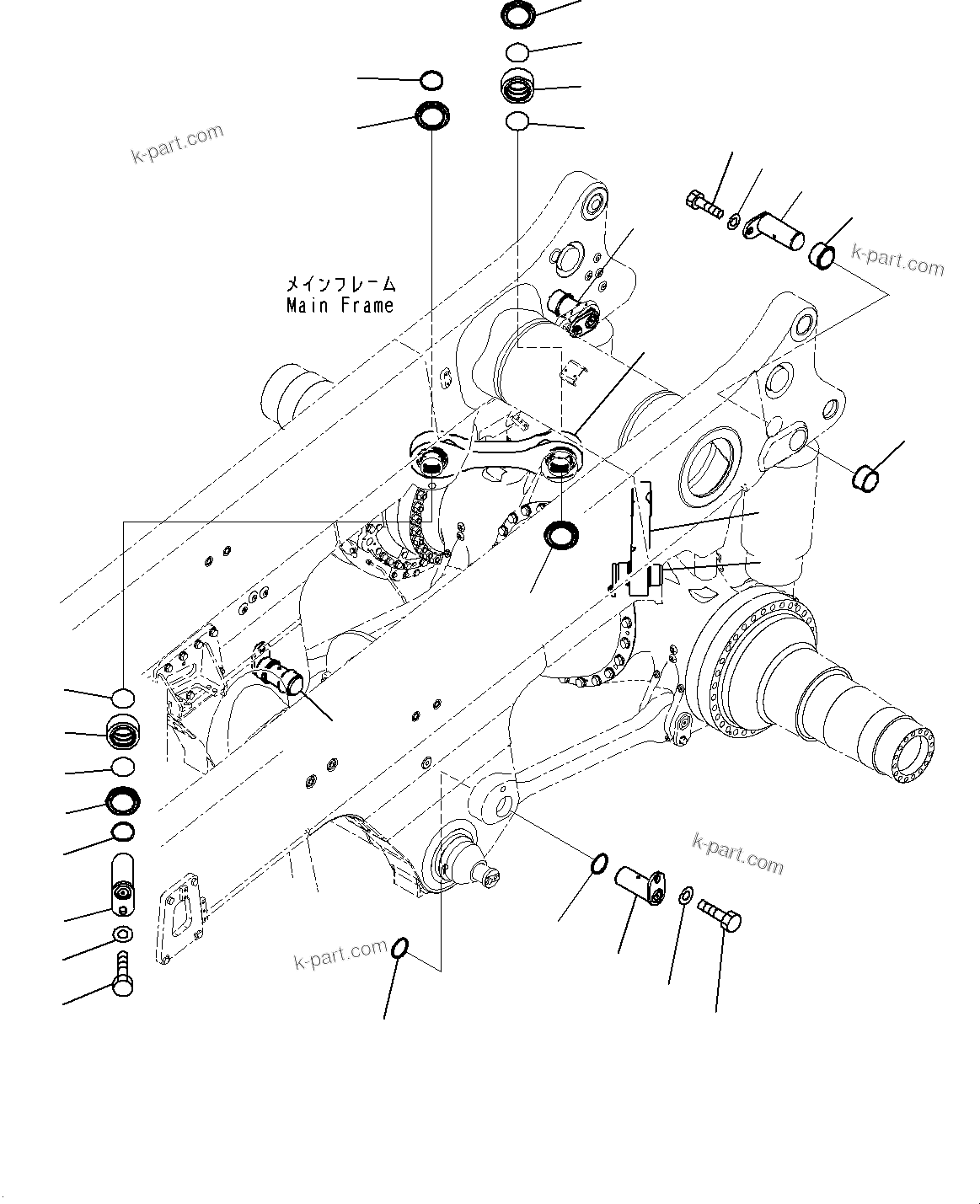 Komatsu parts book diagram for HD785-7 S/N 37001-UP: MAIN FRAME, AXLE SUPPORT(#37001-)