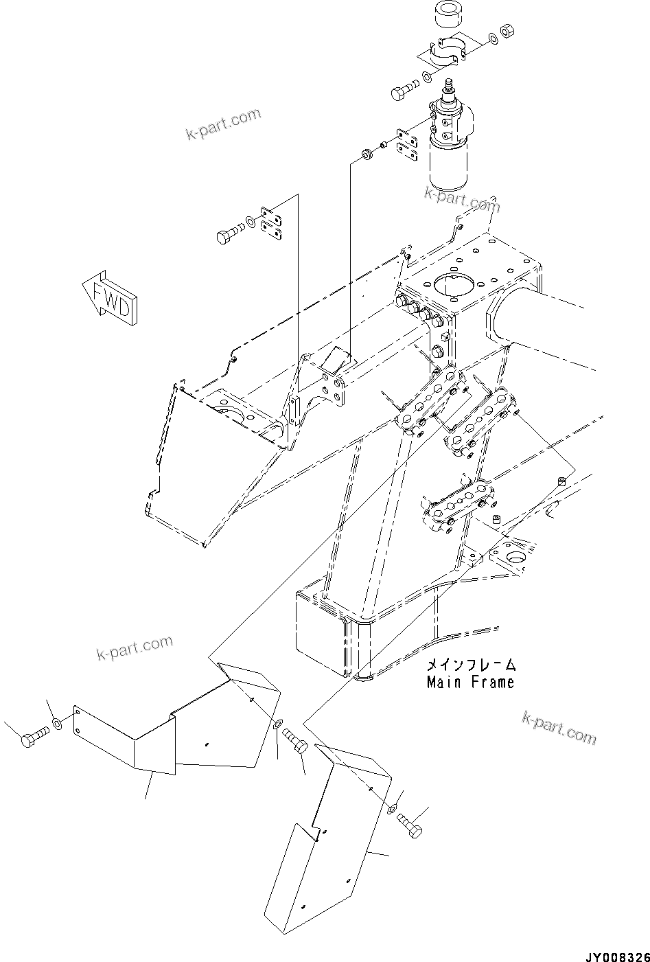 Komatsu parts book diagram for HD785-7 S/N 37001-UP: FRONT SUPPORT, VALVE COVER(#30001-)