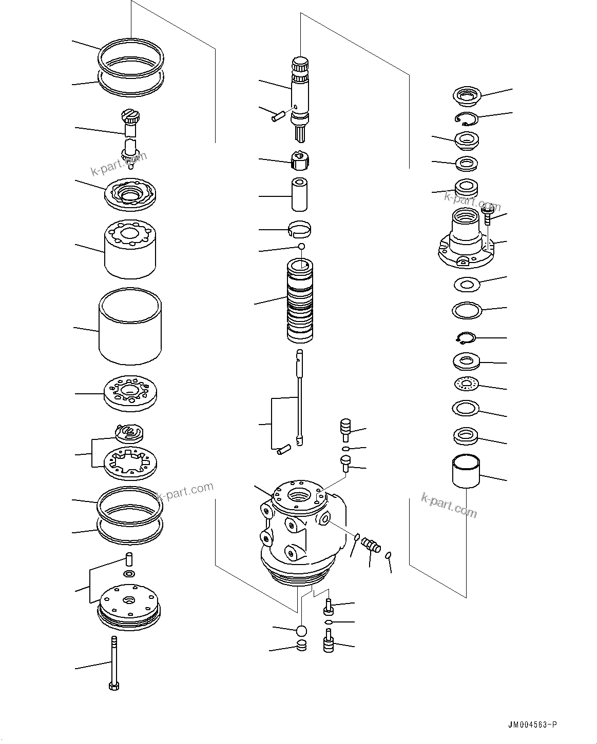 Komatsu parts book diagram for HD785-7 S/N 37001-UP: FRONT SUPPORT, STEERING VALVE(#30001-)