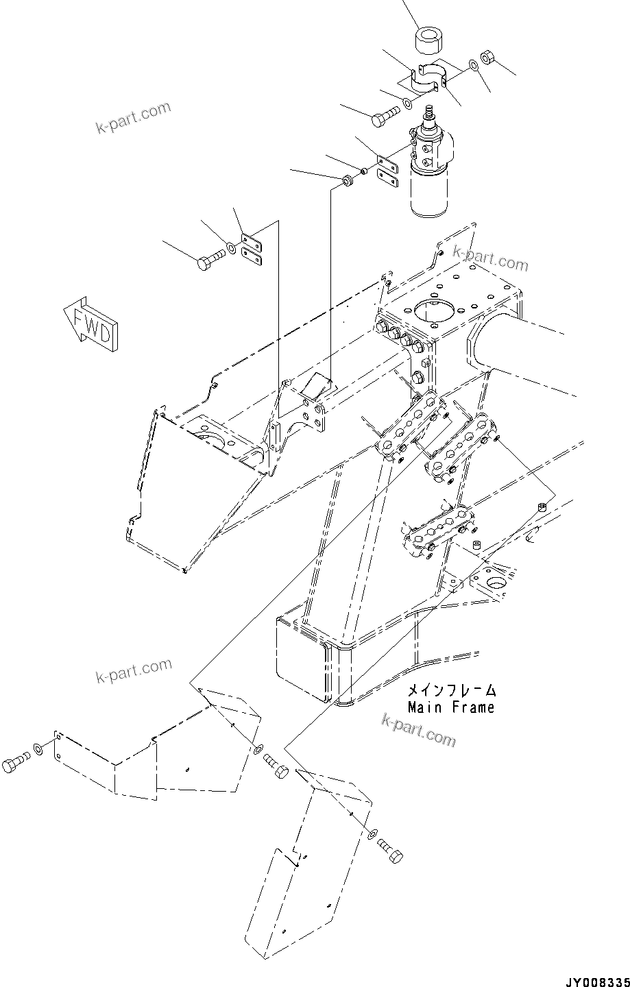 Komatsu parts book diagram for HD785-7 S/N 37001-UP: FRONT SUPPORT, STEERING VALVE RELATED PARTS(#30001-)