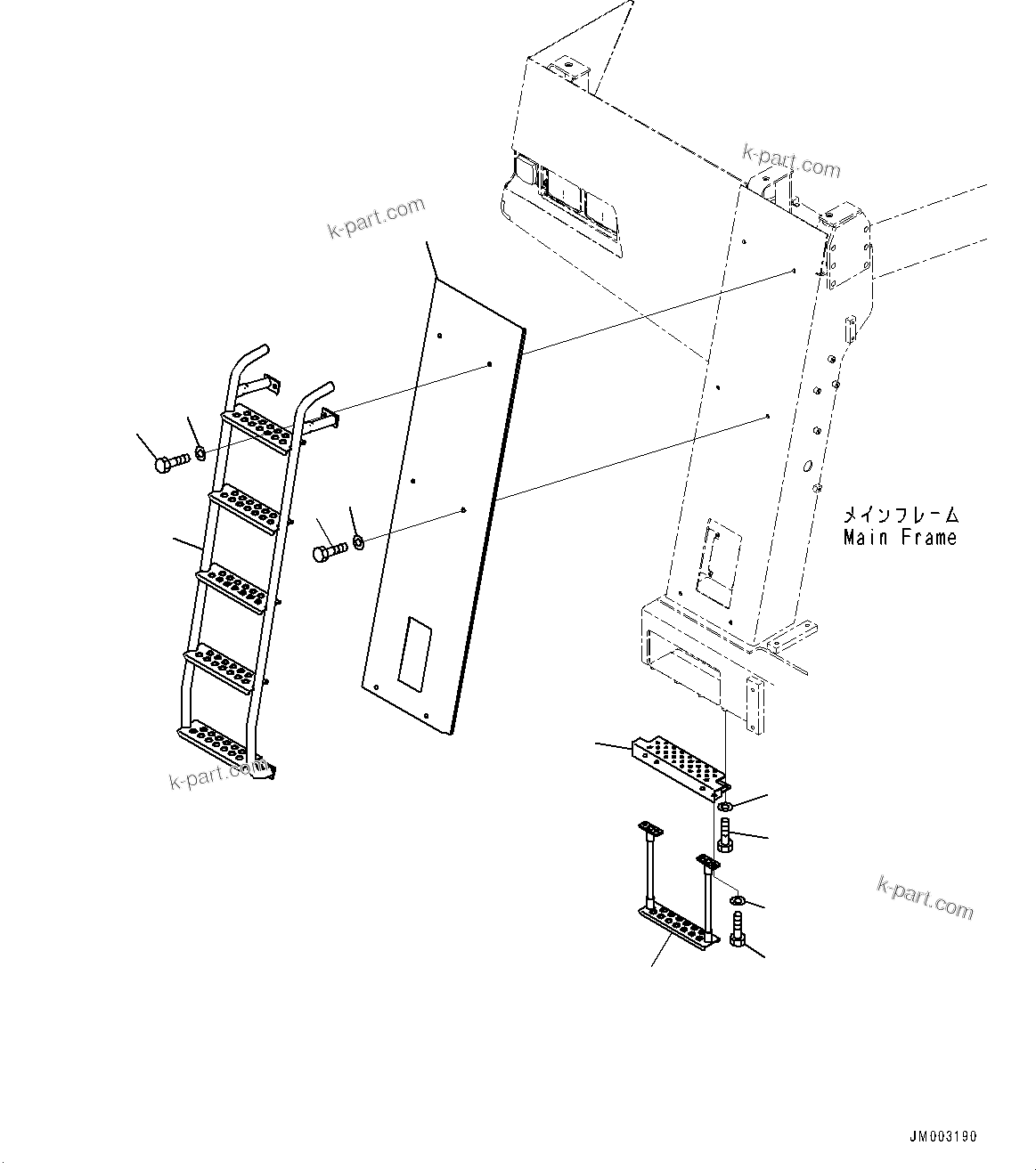 Komatsu parts book diagram for HD785-7 S/N 37001-UP: FRONT SUPPORT, BRACKET (2/2)(#30716-)