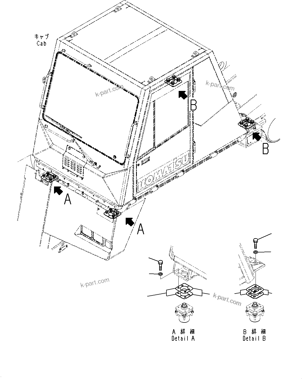 Komatsu parts book diagram for HD785-7 S/N 37001-UP: FRONT SUPPORT, MOUNTING(#30001-)