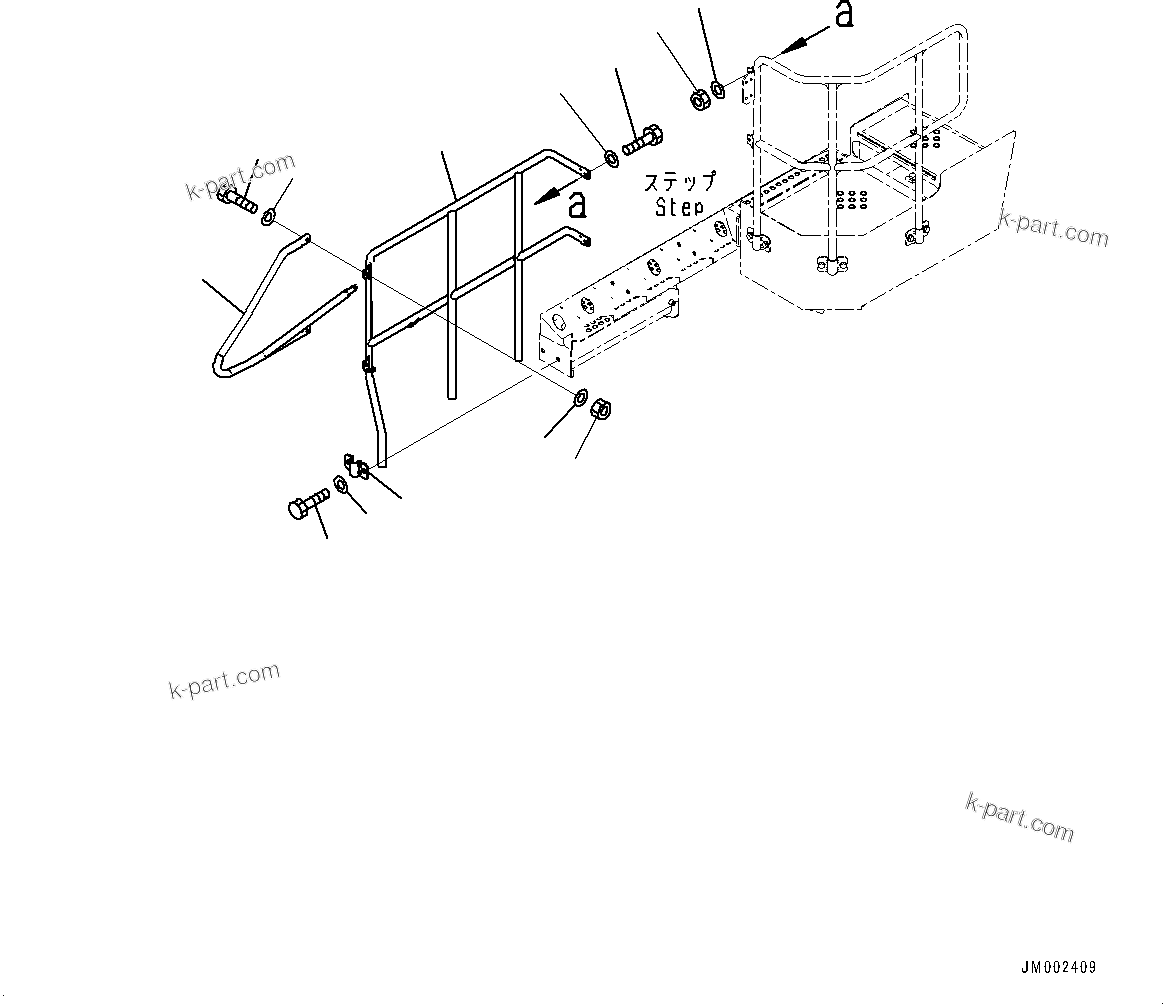 Komatsu parts book diagram for HD785-7 S/N 37001-UP: STAIRWAY, HANDRAIL(#30001-)