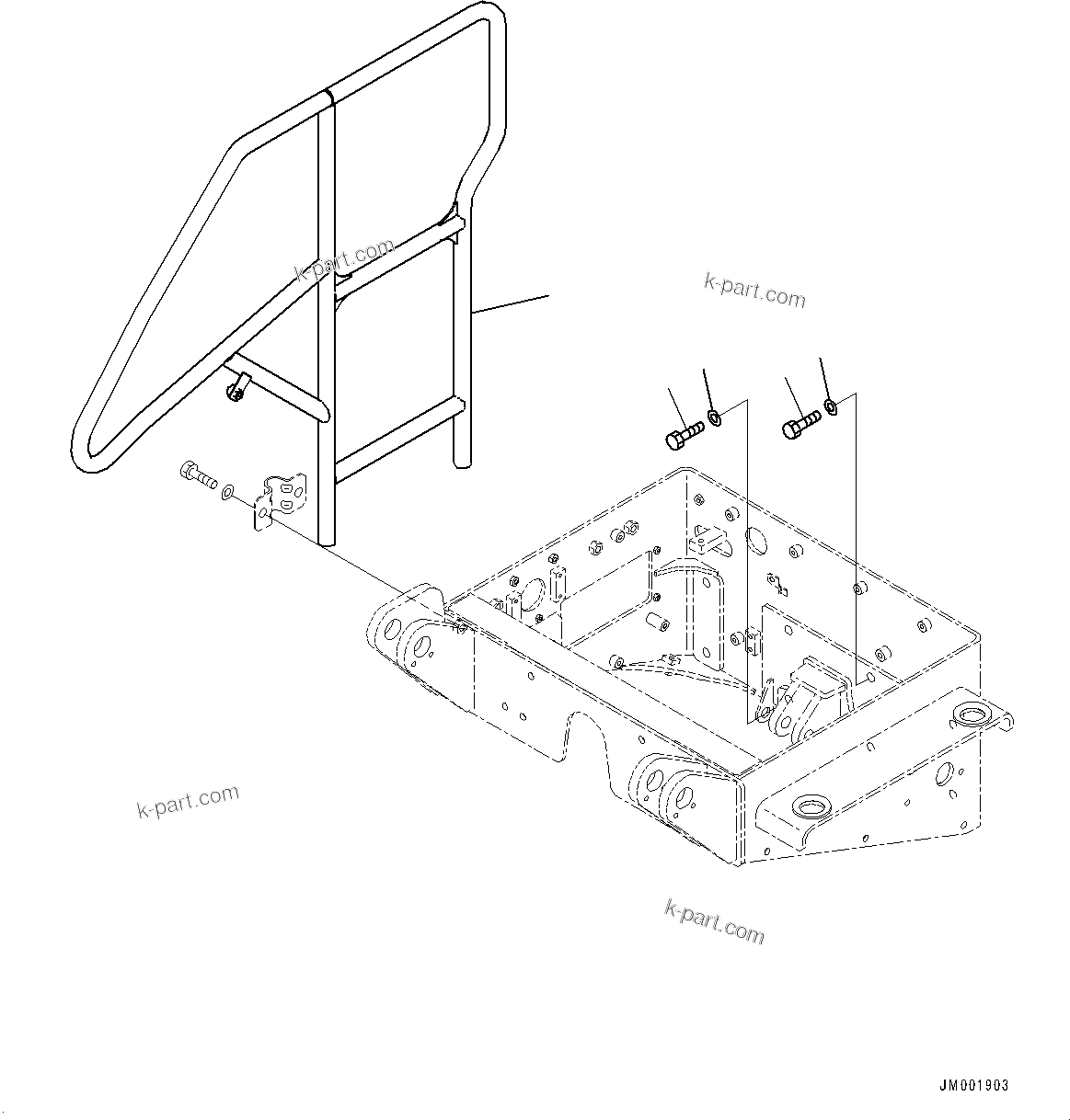 Komatsu parts book diagram for HD785-7 S/N 37001-UP: STAIRWAY, STEP MOUNTING(#30001-)