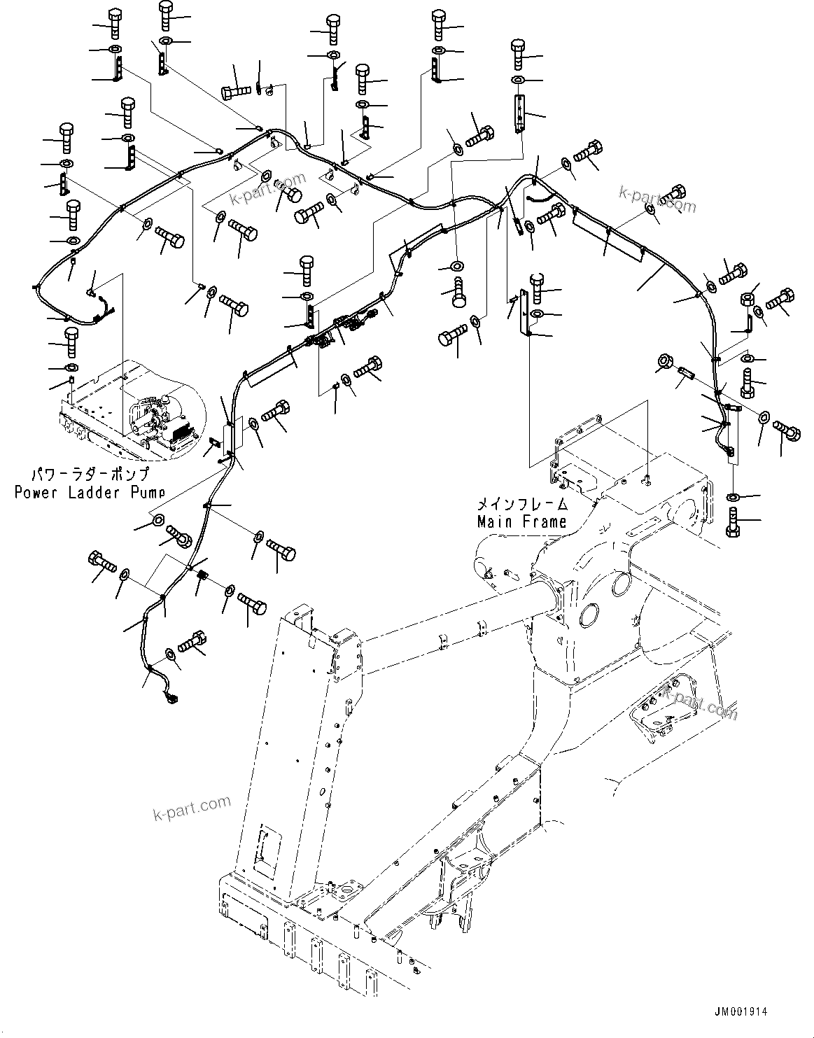 Komatsu parts book diagram for HD785-7 S/N 37001-UP: STAIRWAY, WIRING HARNESS (2/2)(#30001-)
