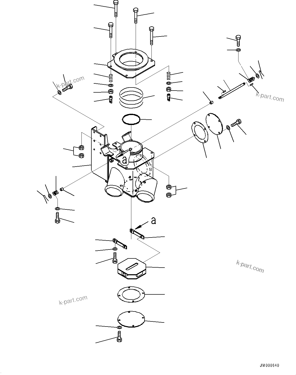 Komatsu parts book diagram for HD785-7 S/N 37001-UP: EXHAUST PIPING, EXHAUST BOX(#30001-)