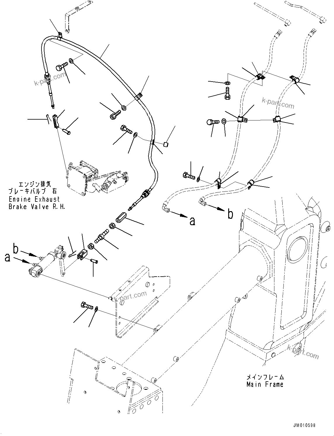 Komatsu parts book diagram for HD785-7 S/N 37001-UP: EXHAUST BRAKE, RELATED PARTS (1/2)(#31745-)