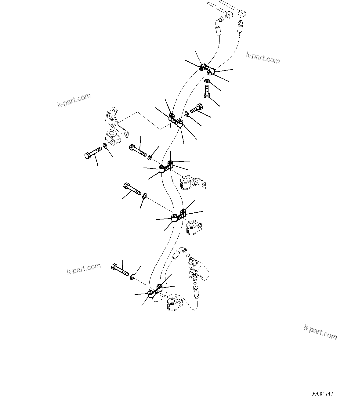 Komatsu parts book diagram for HD785-7 S/N 37001-UP: EXHAUST BRAKE, MOUNTING PARTS(#31745-)
