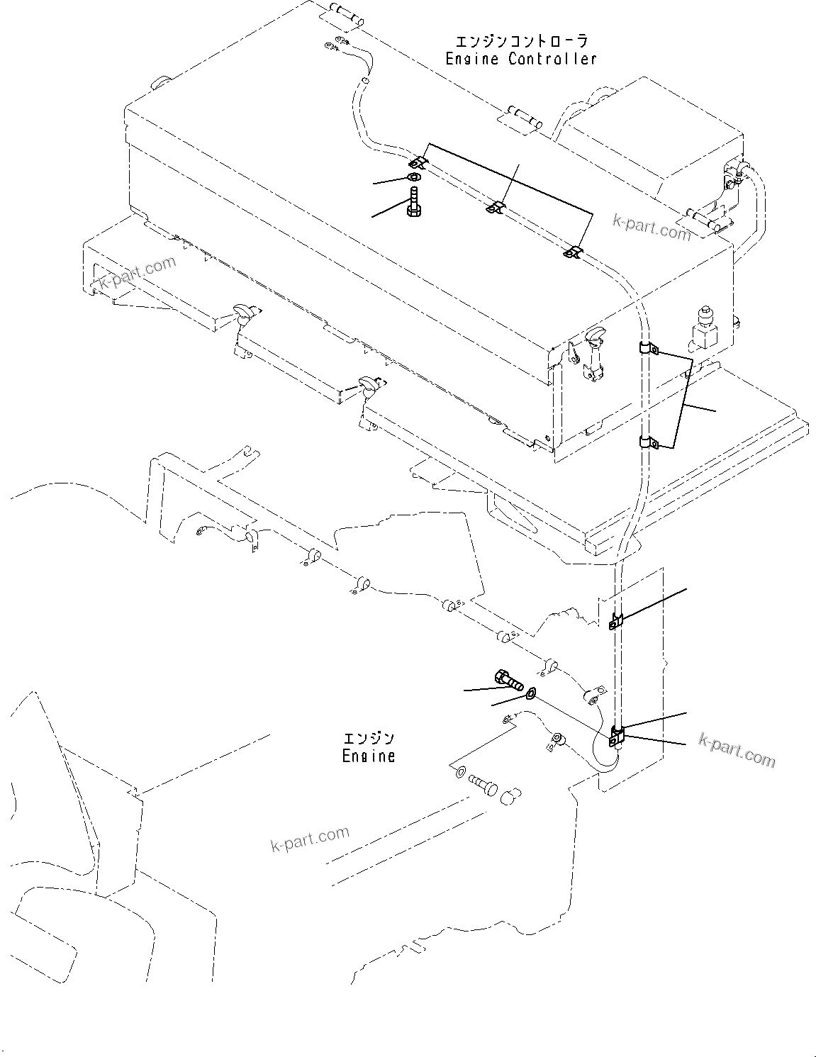 Komatsu parts book diagram for HD785-7 S/N 37001-UP: ENGINE SPEED CONTROL, MOUNTING PARTS(#30001-)