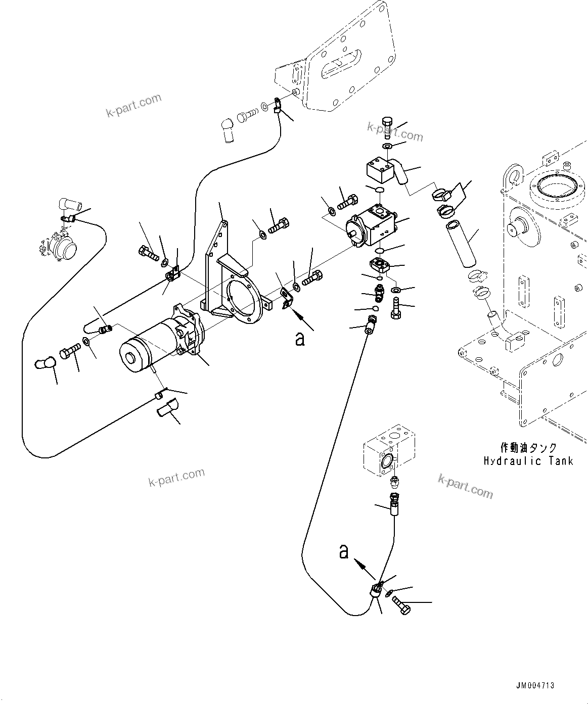 Komatsu parts book diagram for HD785-7 S/N 37001-UP: EMERGENCY STEERING MOTOR, MOTOR(#30001-)