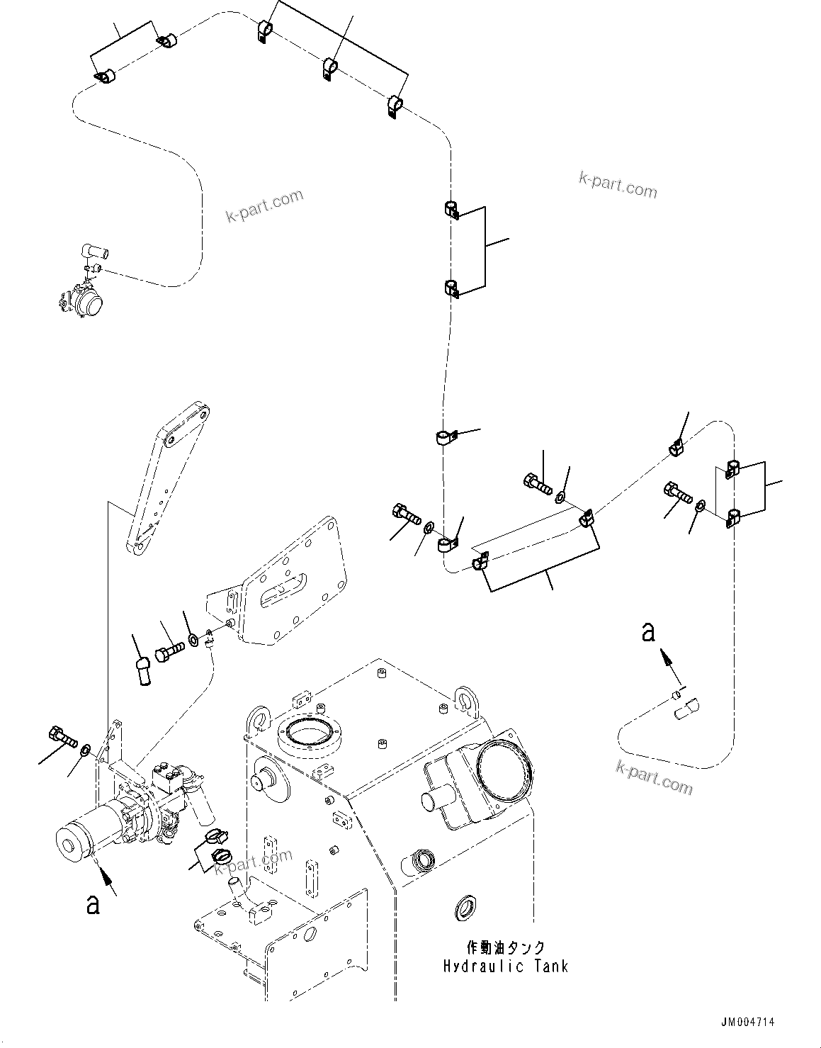 Komatsu parts book diagram for HD785-7 S/N 37001-UP: EMERGENCY STEERING MOTOR, MOTOR RELATED PARTS(#30001-)