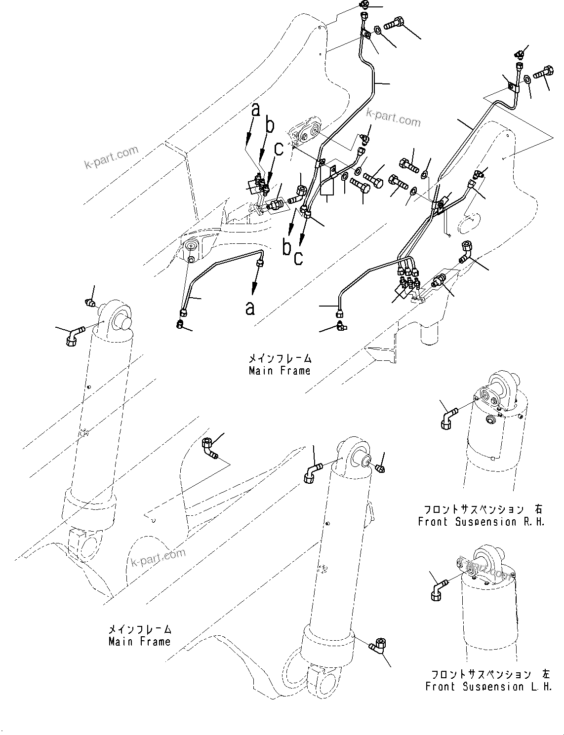 Komatsu parts book diagram for HD785-7 S/N 37001-UP: LUBRICATION PIPING, (WITH AUTO-GREASING SYSTEM)(#30001-)