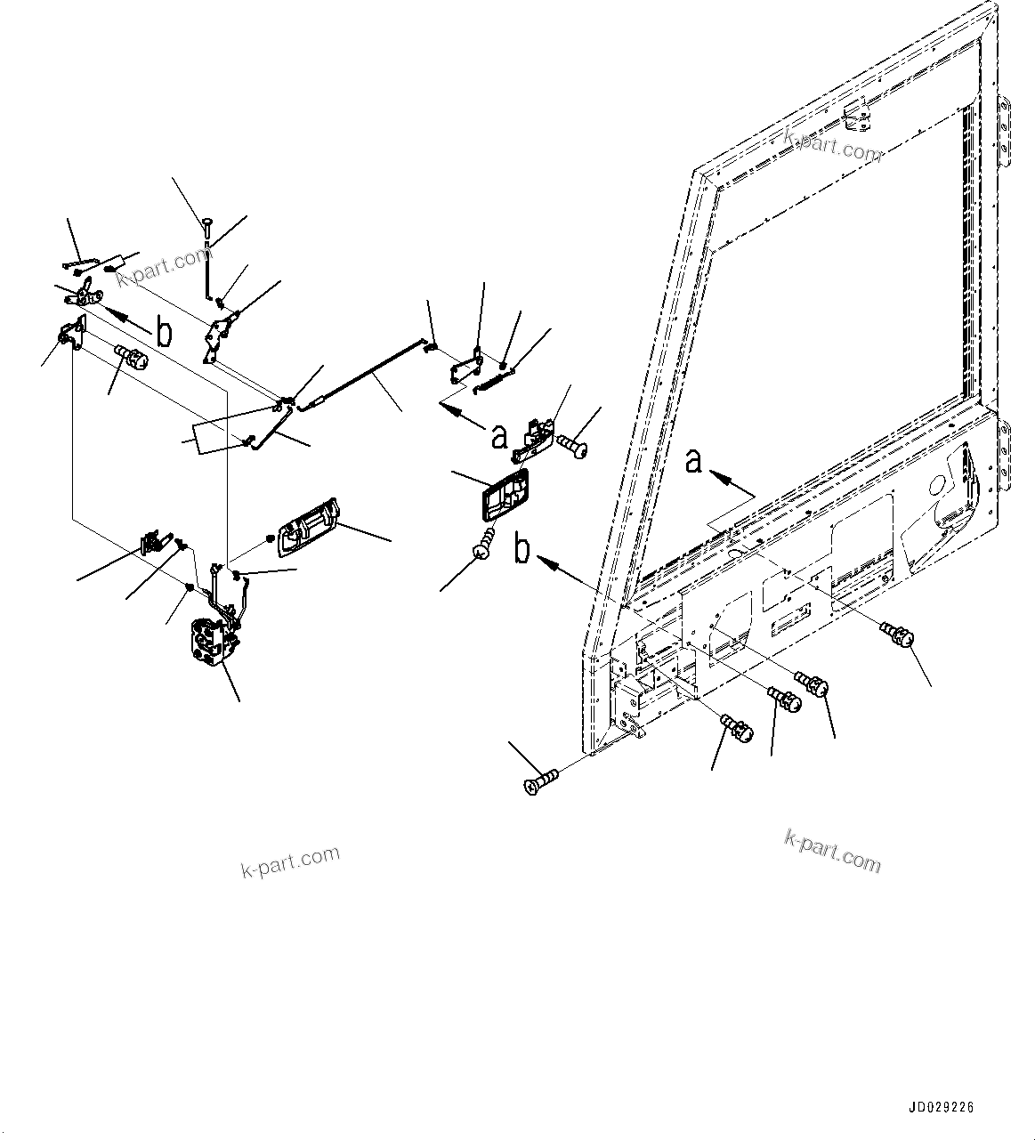 Komatsu parts book diagram for HD785-7 S/N 37001-UP: CAB, DOOR LOCK, R.H.(#37001-)