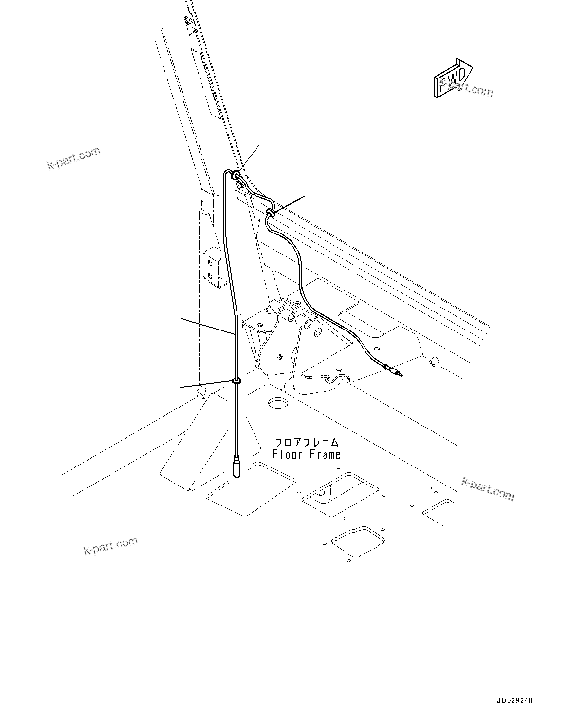 Komatsu parts book diagram for HD785-7 S/N 37001-UP: CAB, ANTENNA CABLE(#37001-)