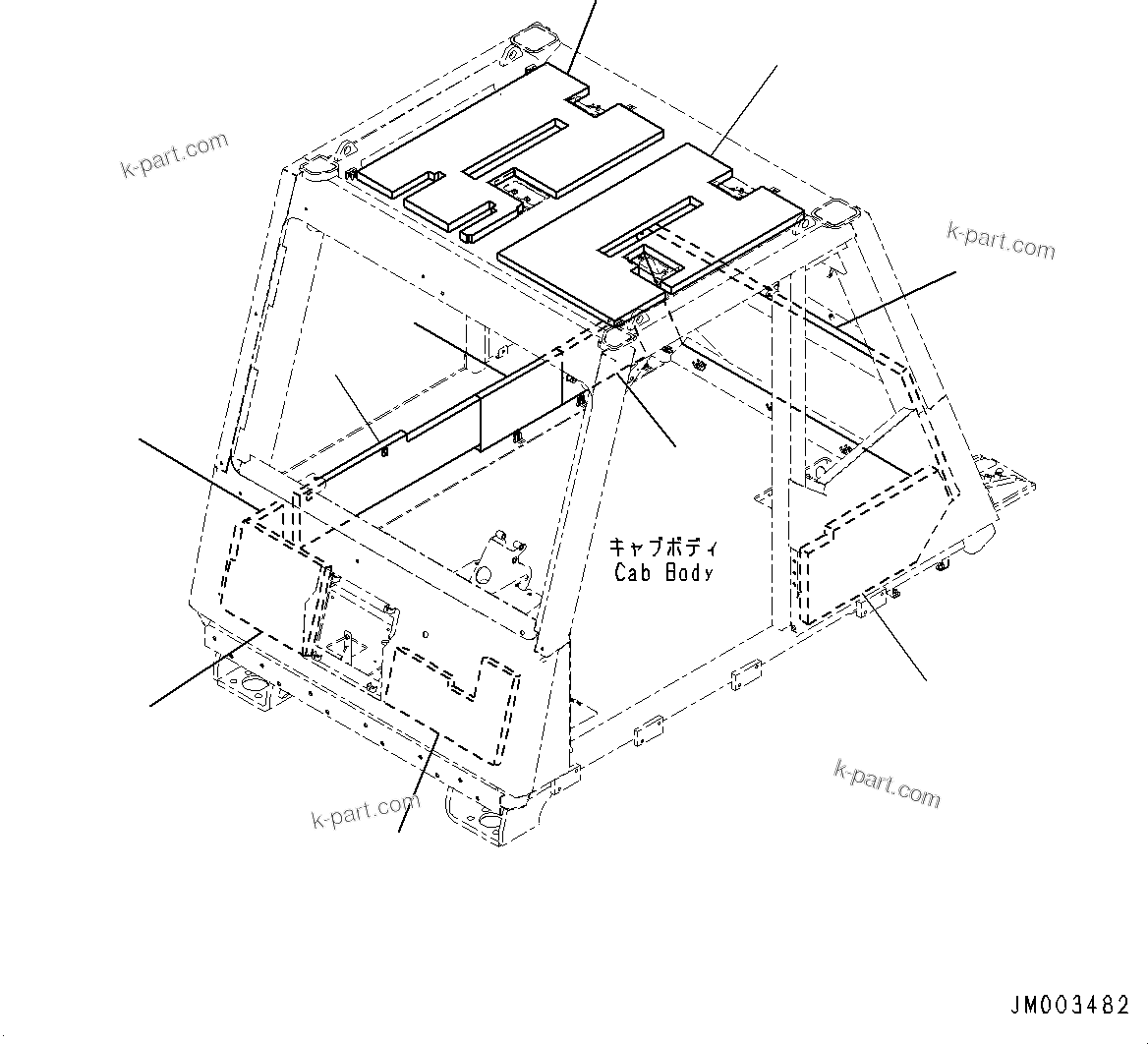 Komatsu parts book diagram for HD785-7 S/N 37001-UP: CAB, SHEET(#37001-)