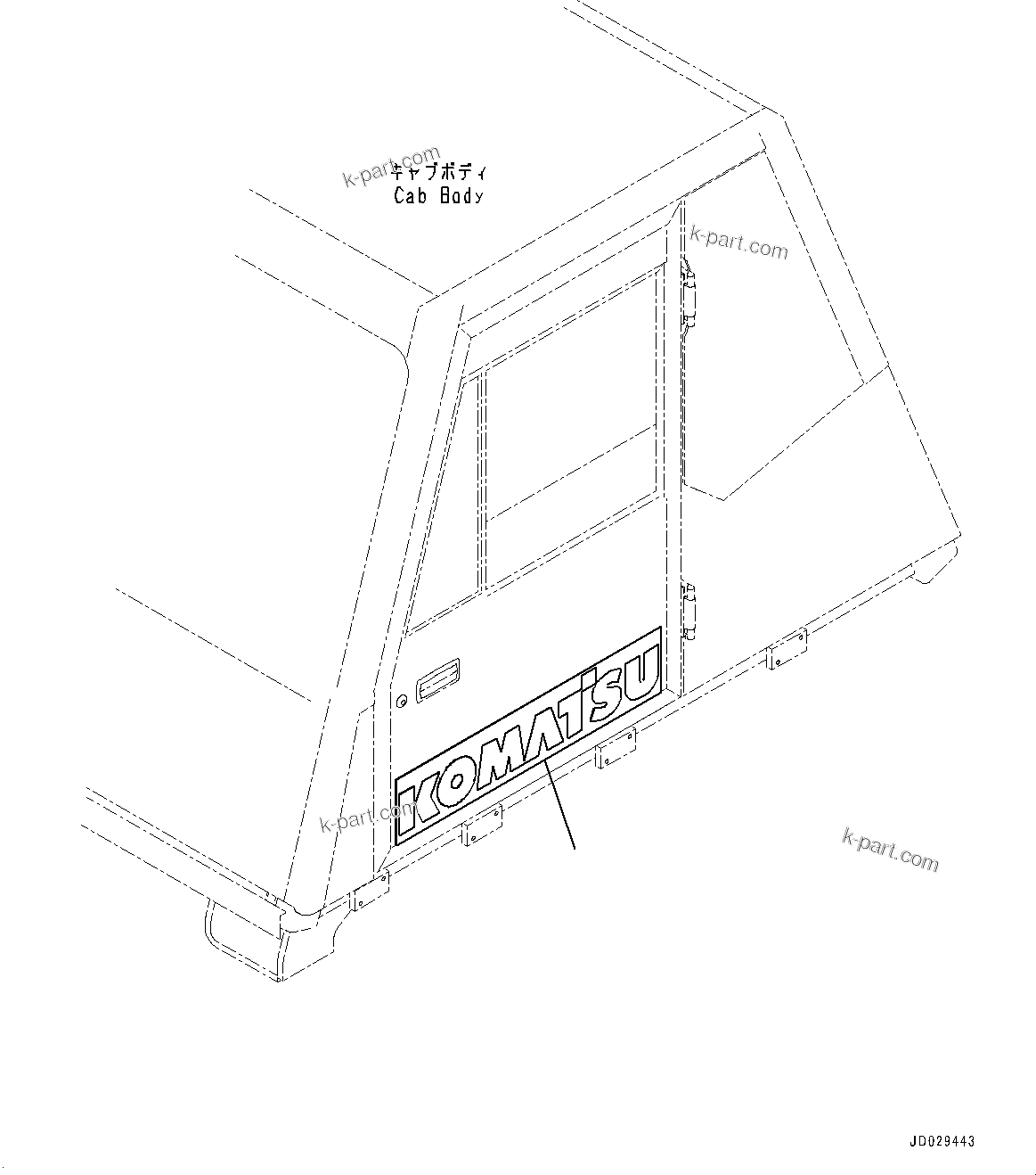 Komatsu parts book diagram for HD785-7 S/N 37001-UP: CAB, MARK AND PLATE(#37001-)