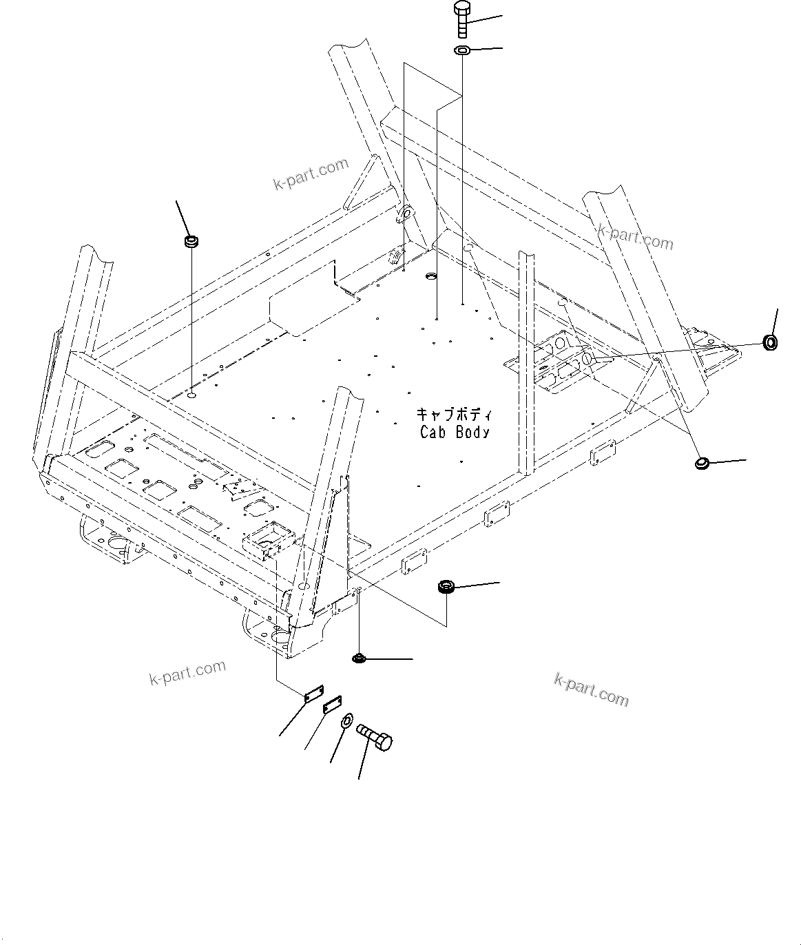 Komatsu parts book diagram for HD785-7 S/N 37001-UP: CAB, RELATED PARTS(#37001-)
