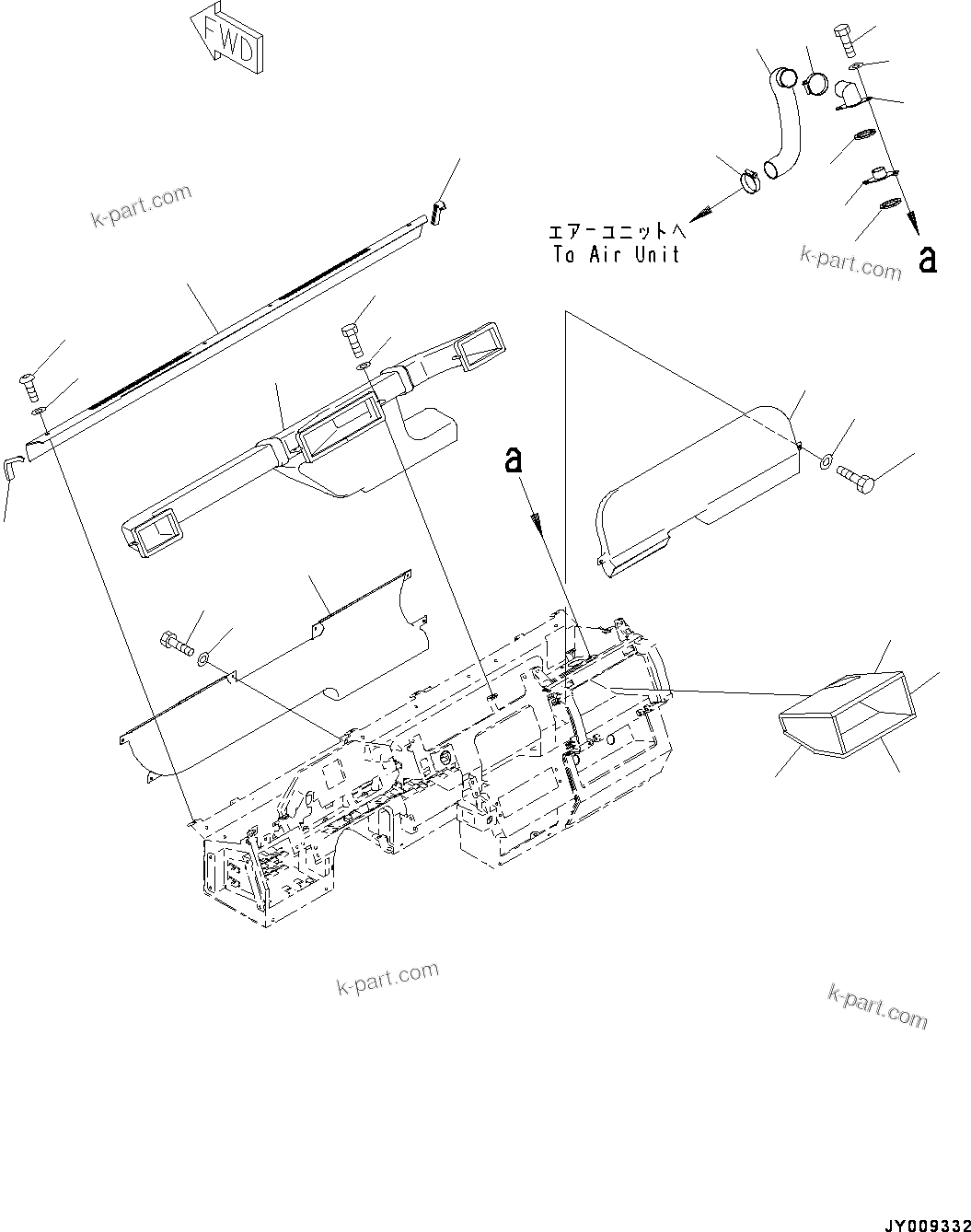 Komatsu parts book diagram for HD785-7 S/N 37001-UP: CAB, CAB IN PARTS, AIR DUCT(#37001-)