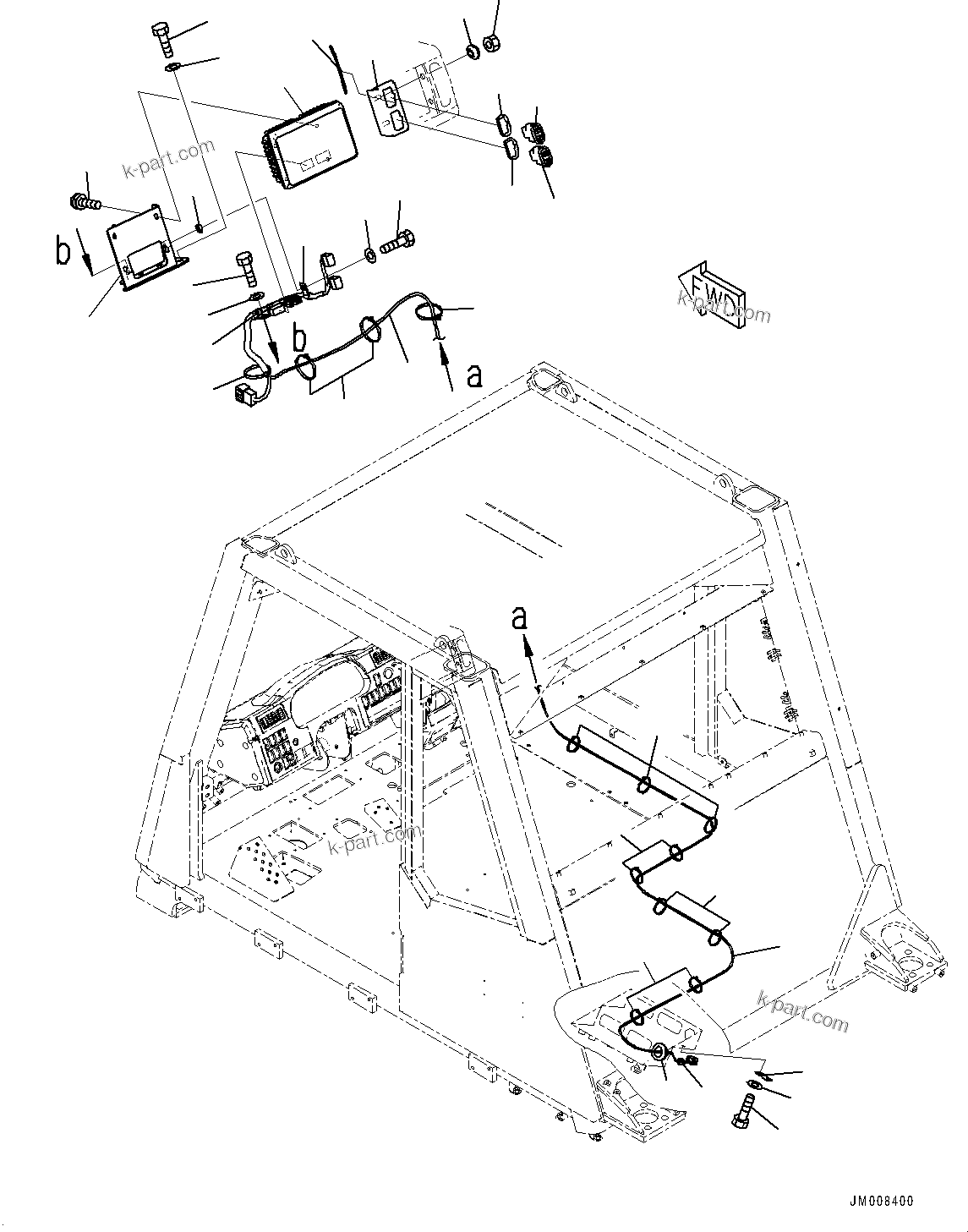 Komatsu parts book diagram for HD785-7 S/N 37001-UP: CAB, REARVIEW MONITOR(#37001-)