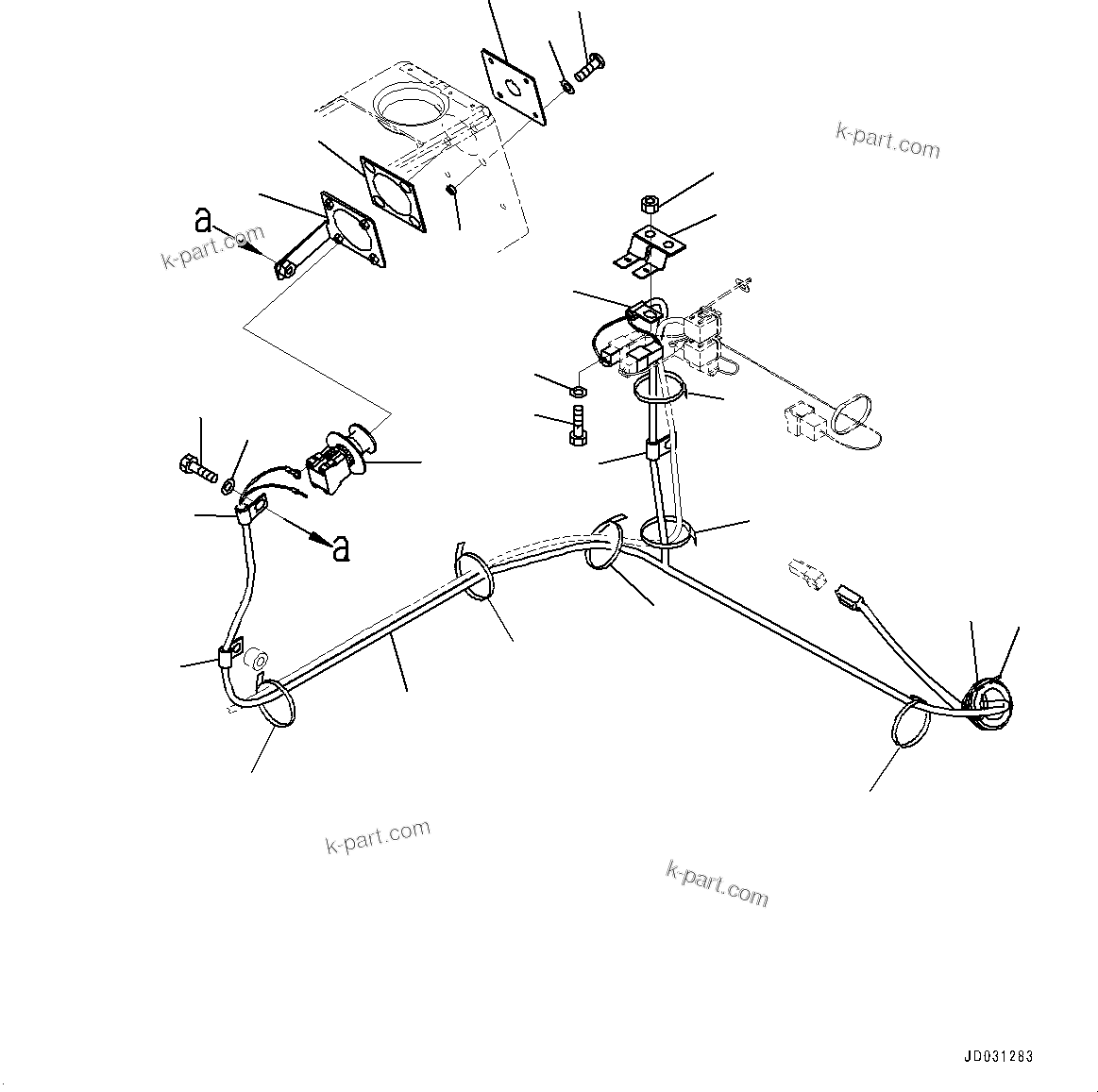 Komatsu parts book diagram for HD785-7 S/N 37001-UP: CAB, EMERGENCY ENGINE STOP(#37001-)