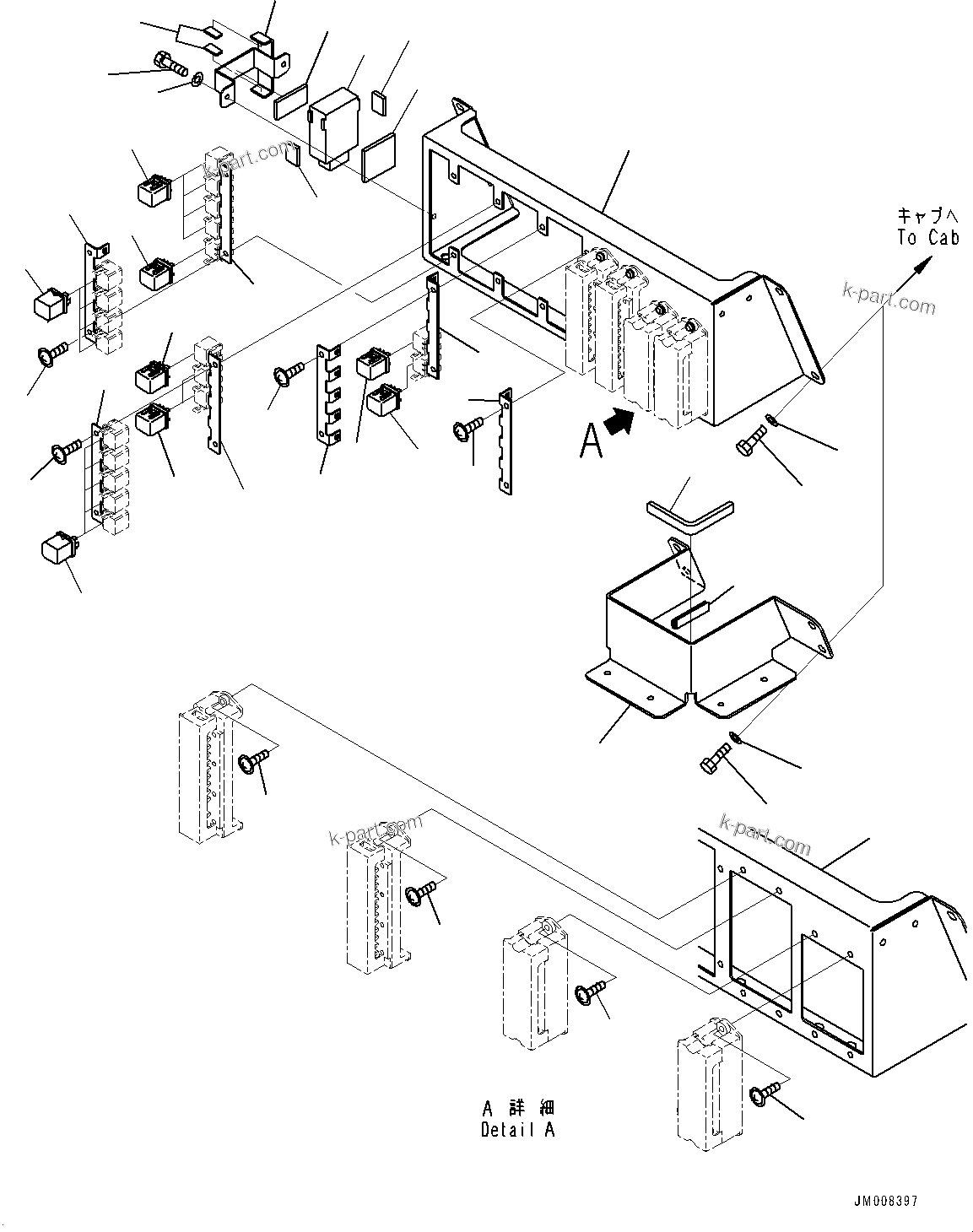 Komatsu parts book diagram for HD785-7 S/N 37001-UP: CAB, FUSE BOX AND RELAY(#37001-)