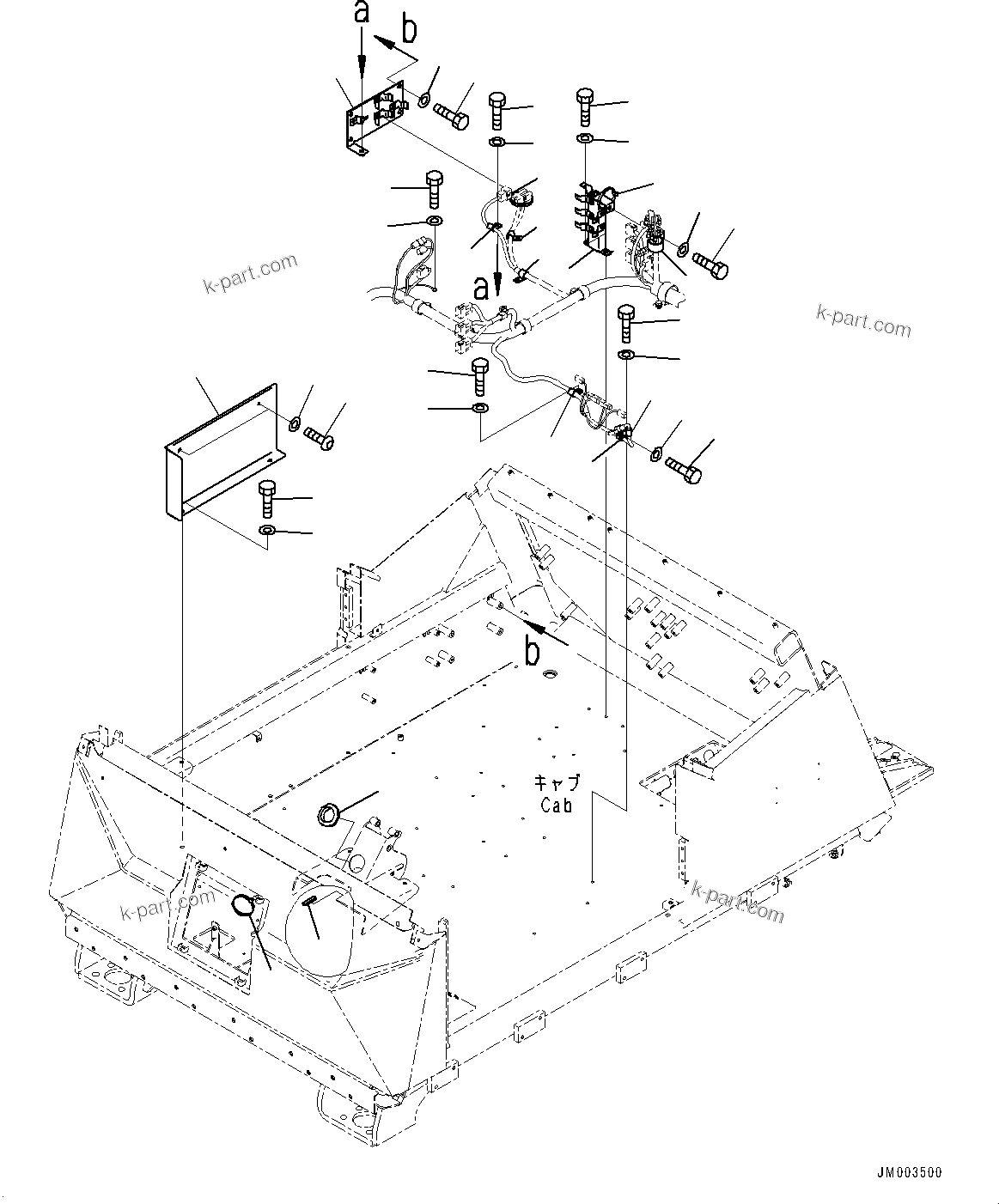 Komatsu parts book diagram for HD785-7 S/N 37001-UP: CAB, MOUNTING PARTS(#37001-)