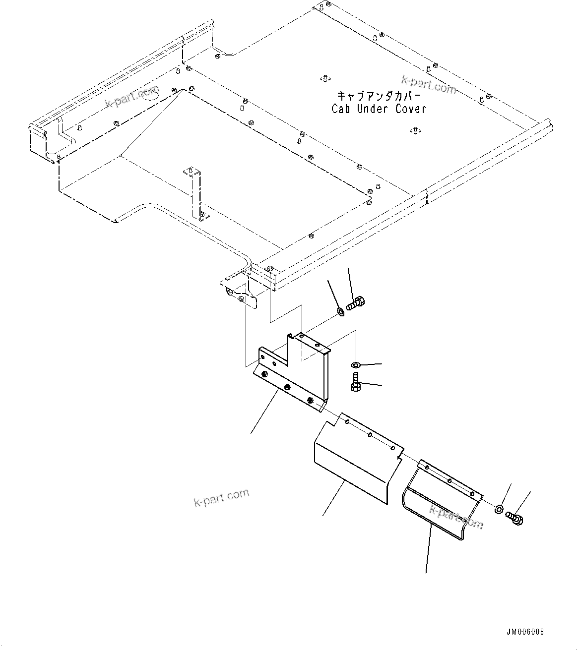 Komatsu parts book diagram for HD785-7 S/N 37001-UP: CAB MOUNTING COVER, FRONT, L.H.(#30717-)