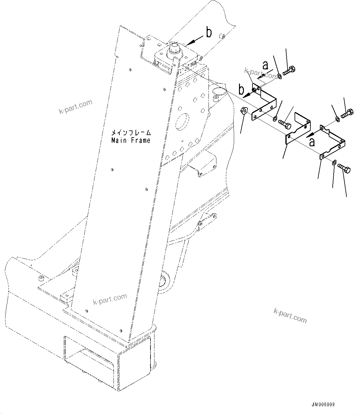 Komatsu parts book diagram for HD785-7 S/N 37001-UP: CAB MOUNTING COVER, FRONT, R.H.(#30717-)