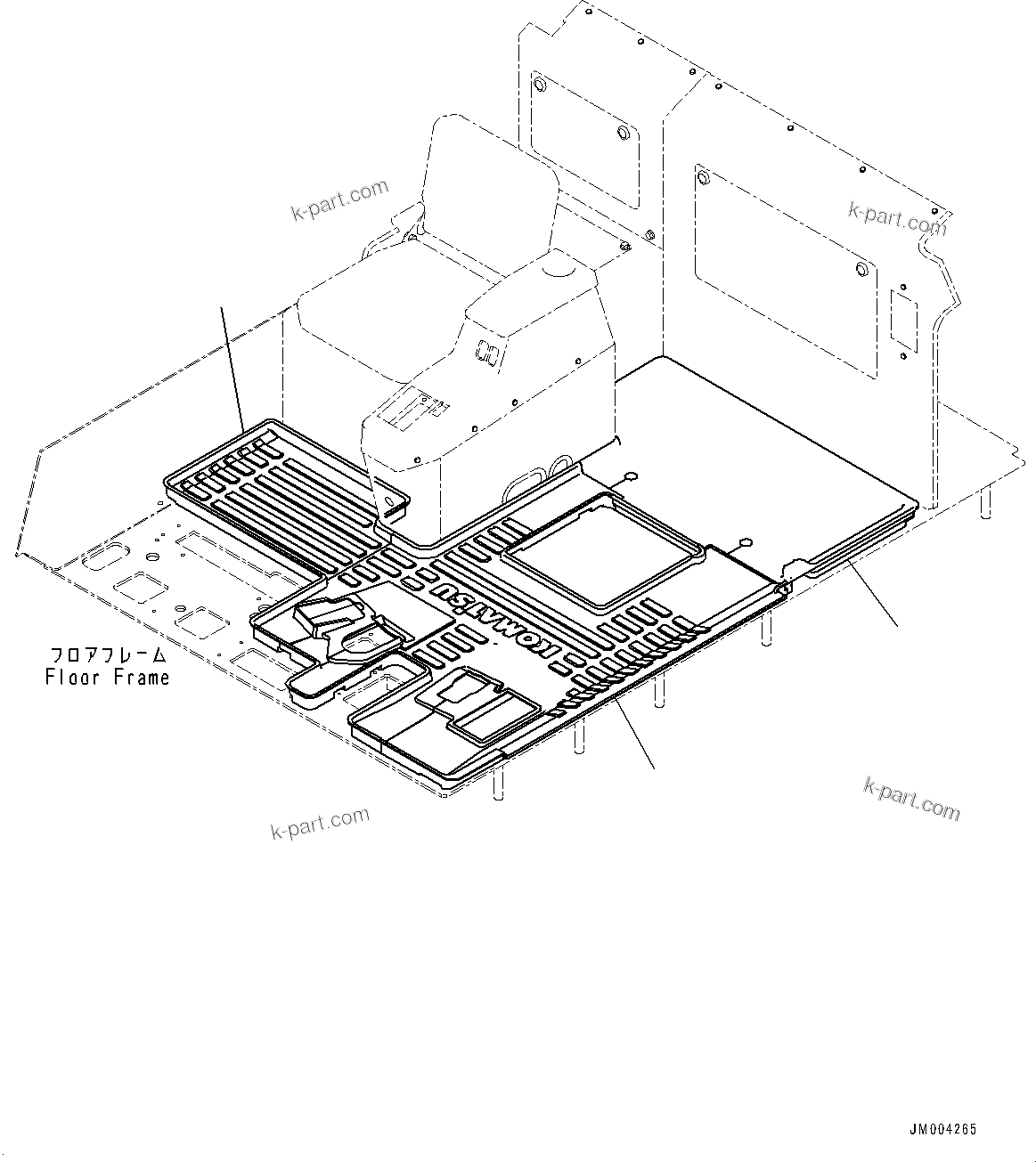 Komatsu parts book diagram for HD785-7 S/N 37001-UP: FLOOR MAT, (#30001-)