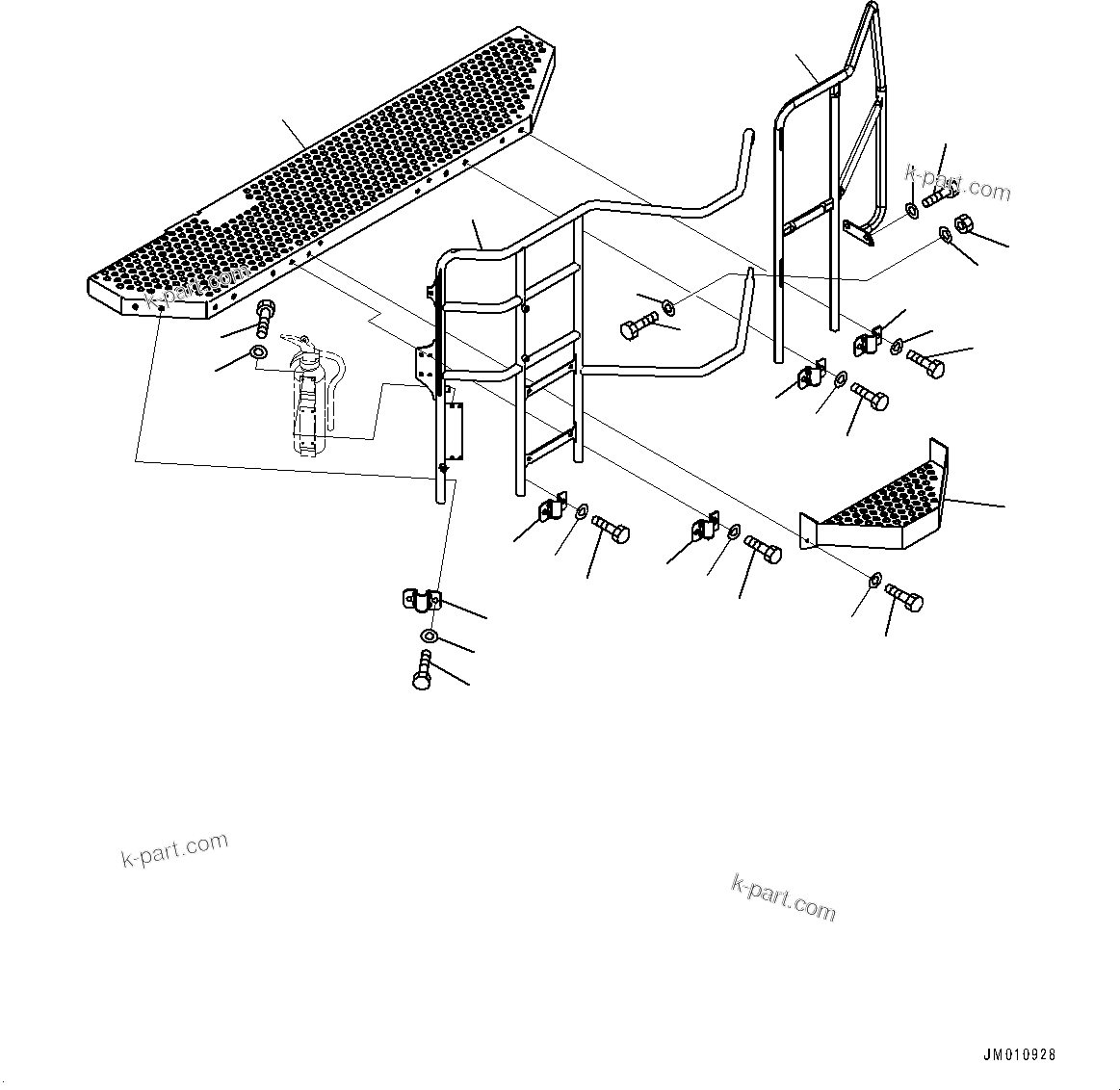 Komatsu parts book diagram for HD785-7 S/N 37001-UP: CAB STEP, SIDE STEP(#30001-)