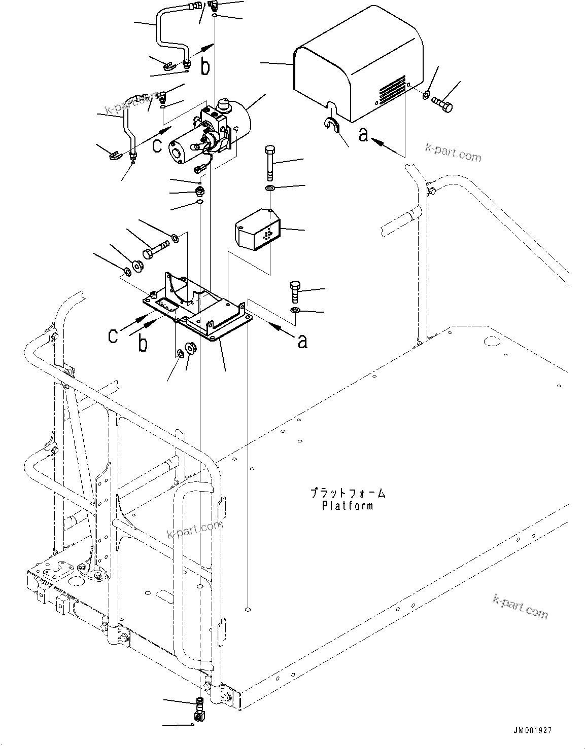 Komatsu parts book diagram for HD785-7 S/N 37001-UP: PLATFORM GROUP, POWER LADDER, PUMP(#37001-)