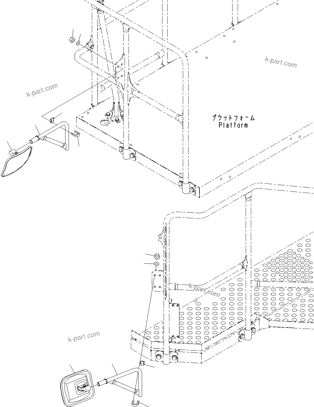 Komatsu parts book diagram for HD785-7 S/N 37001-UP: UNDER VIEW MIRROR, MIRROR (WITH POWER LADDER, OR , NEW KOMTRAX PLUS ADDITIONAL KIT, OR, KOMTRAX PLUS, PAYLOAD METER, WIRELESS LA